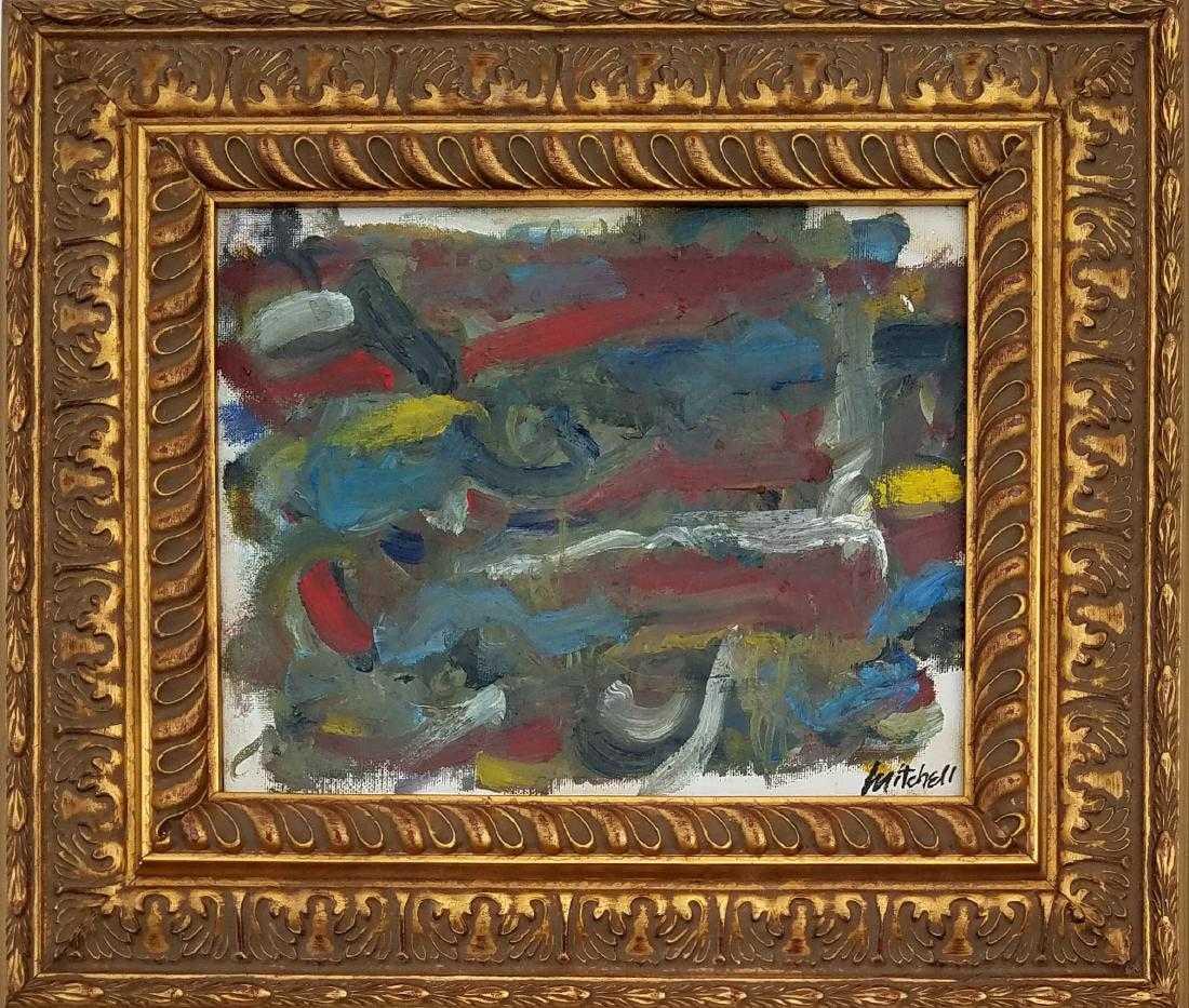 signed Joan Mitchell: oil on canvas board 8" x 10"
