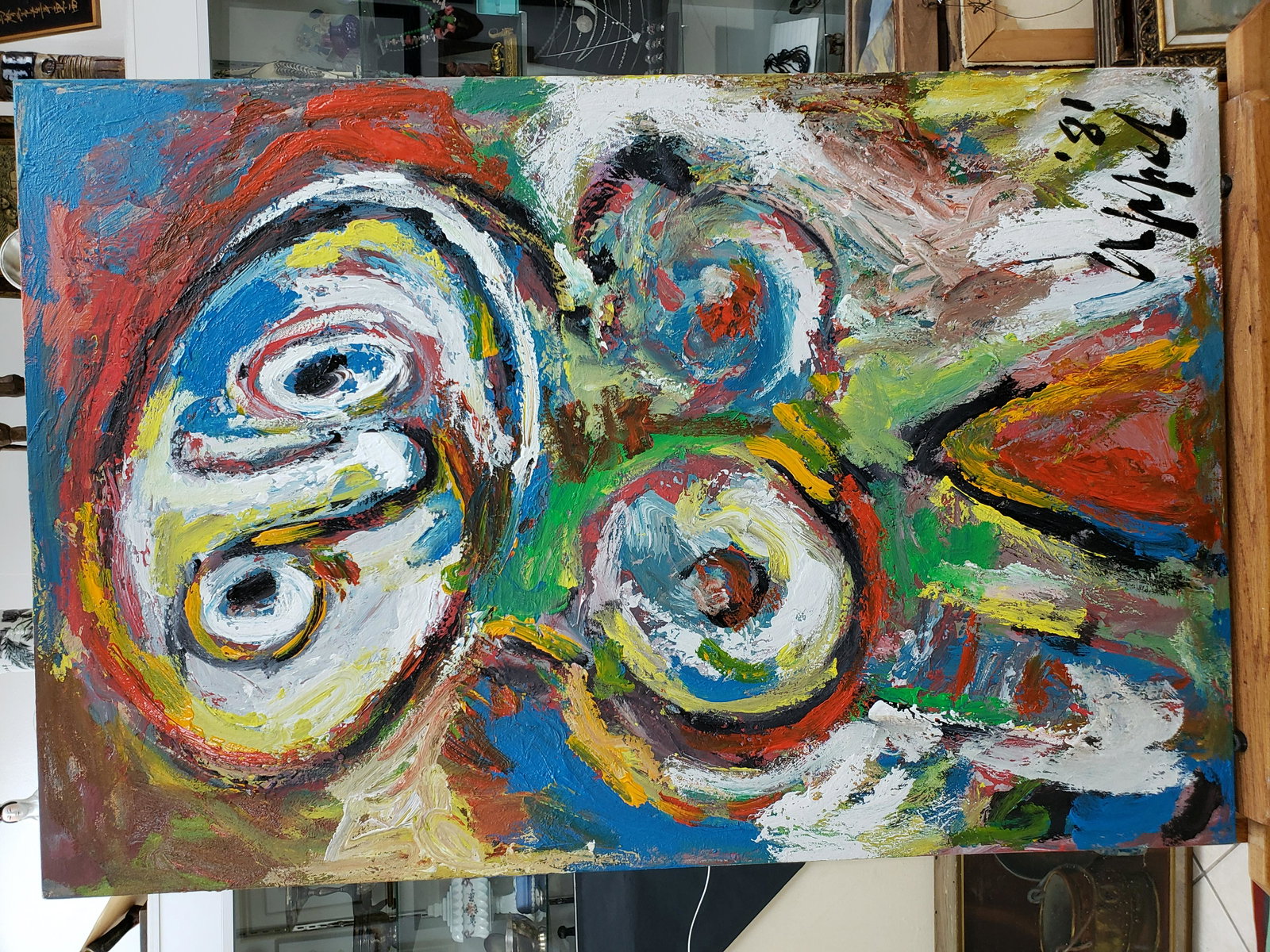 Karel APPEL (attrib.) (1921-2006): Mix media on canvas 36" x 24"
