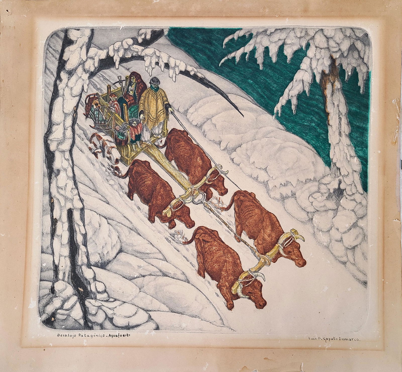 Luis Caputto color etching engraving (1 of 3)