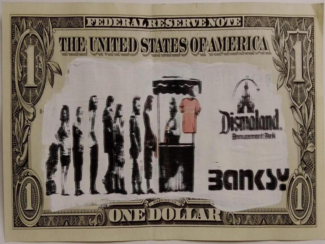 Banksy disney land dollar bill: each comes with certificate