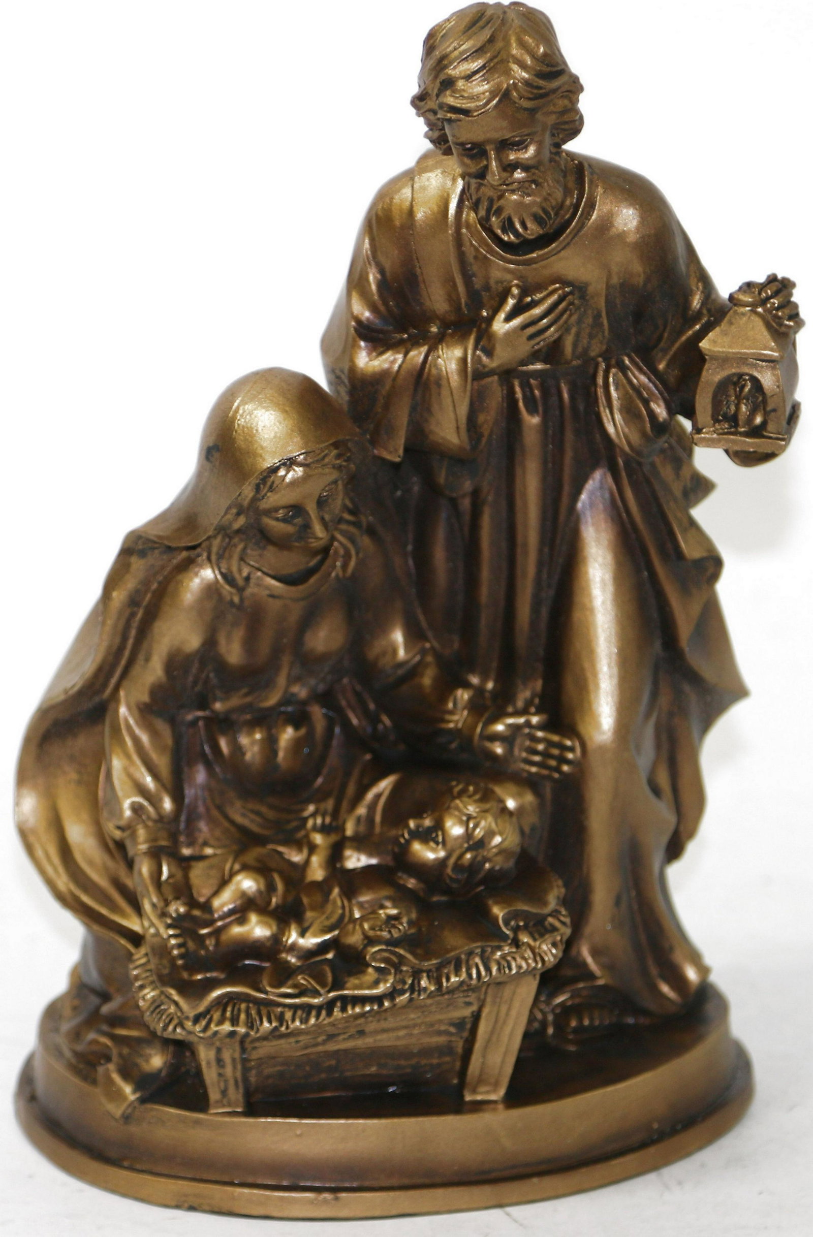 HOLY FAMILY RELIGIOUS CATHOLIC BRONZE: Dimensions: Height 9'' x Width 5''Approximate Weight: 2 LBS