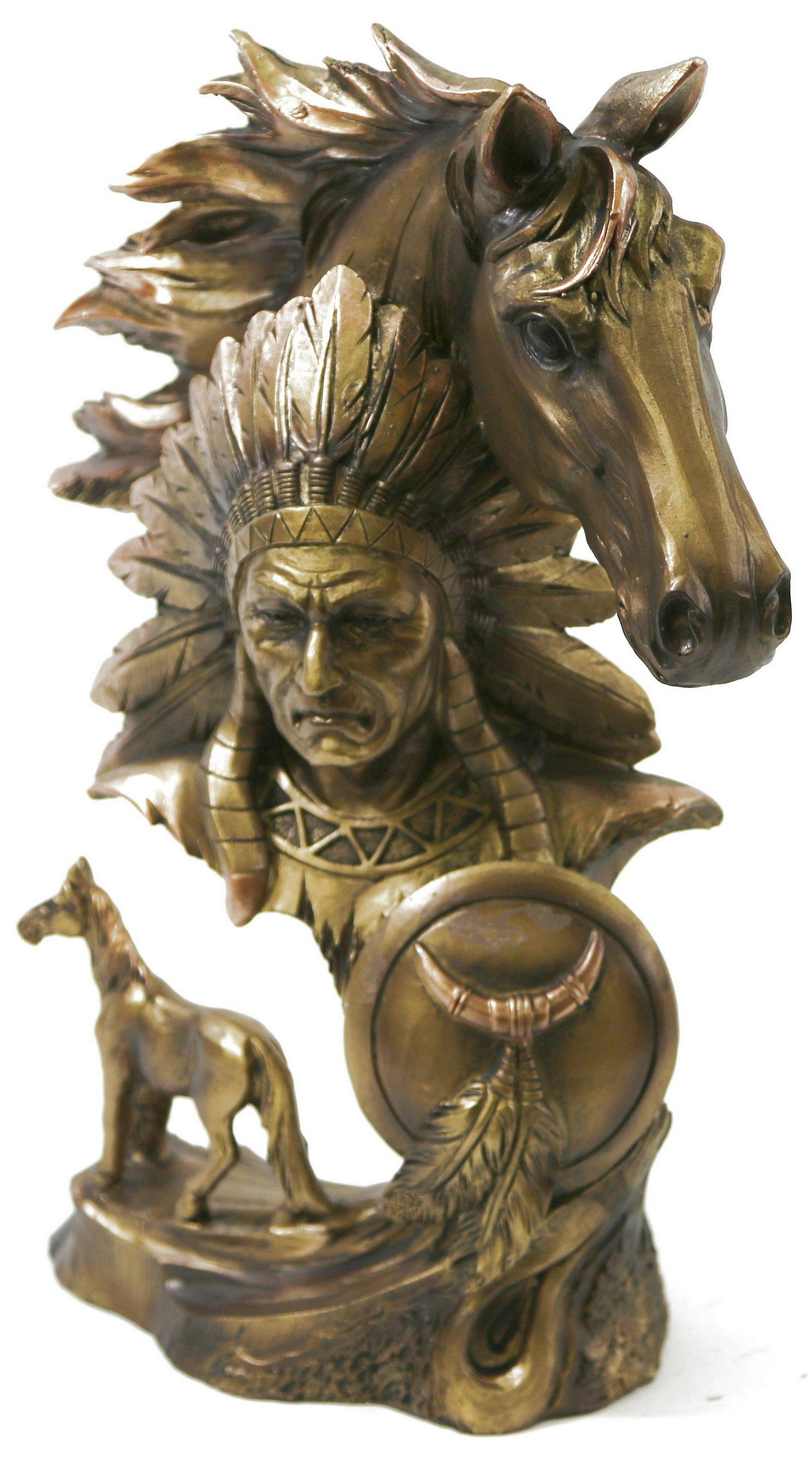 INDIAN WARRIOR NATIVE POLYNESIAN: Dimensions: Height 12'' x Width 7''Approximate Weight: 3 LBS