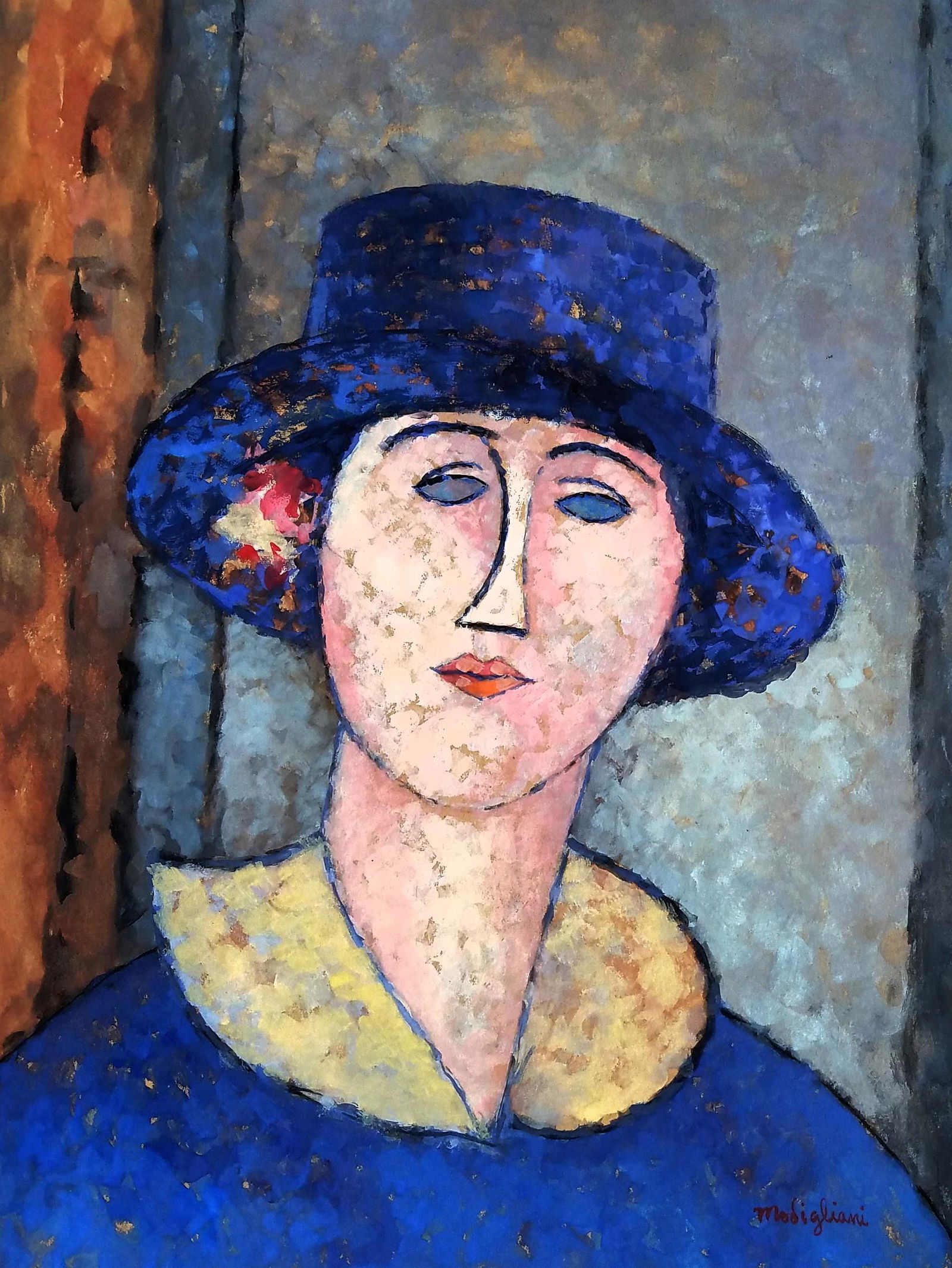 Amedeo MODIGLIANI (attrib.) (1884-1920): MIXED MEDIA ON PAPER 14" X 11" FRAMED AND IN EXCELLENT CONDITION