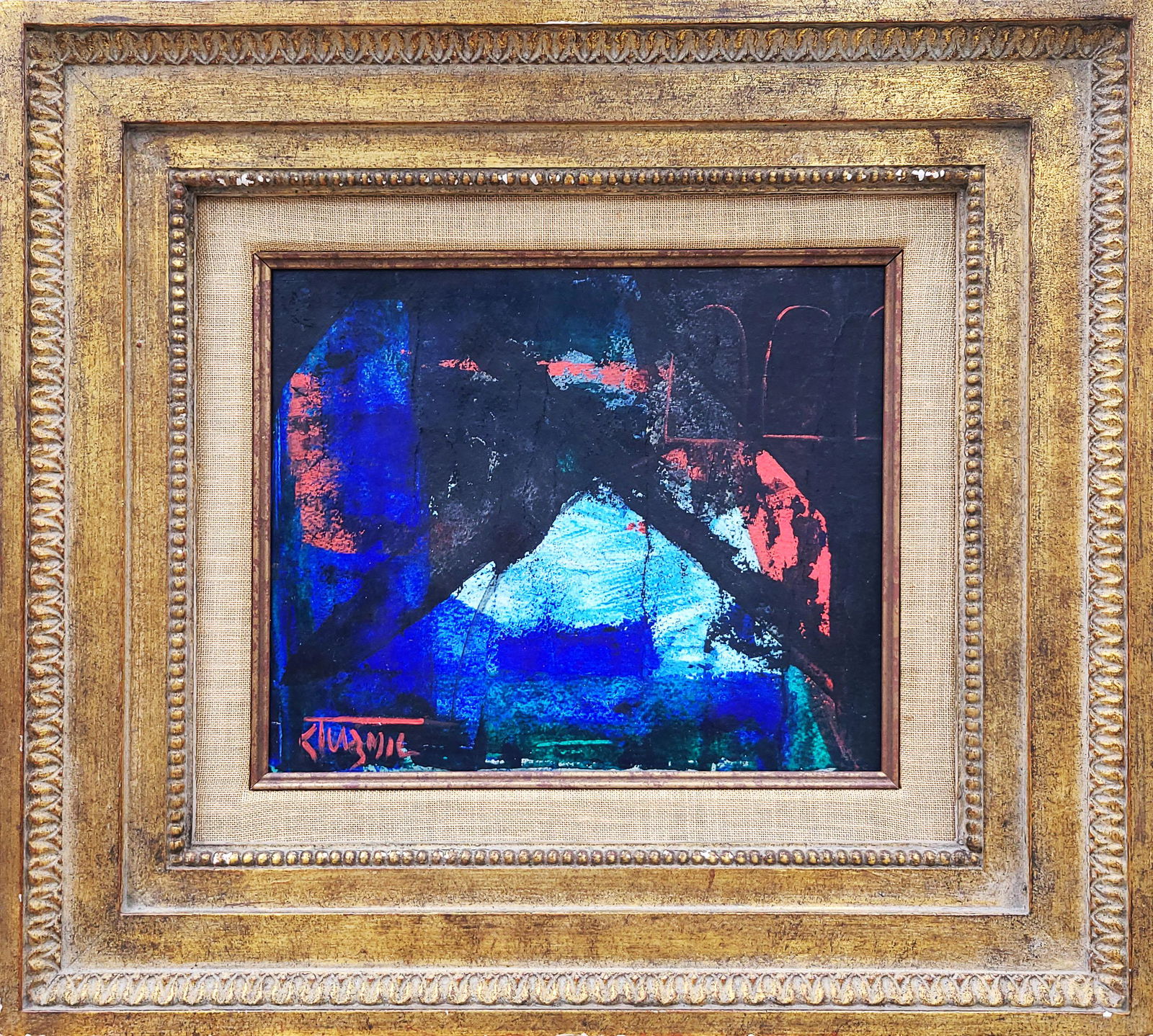 Ram Kumar (oil): oil on paper 9" x 11" excellent condition