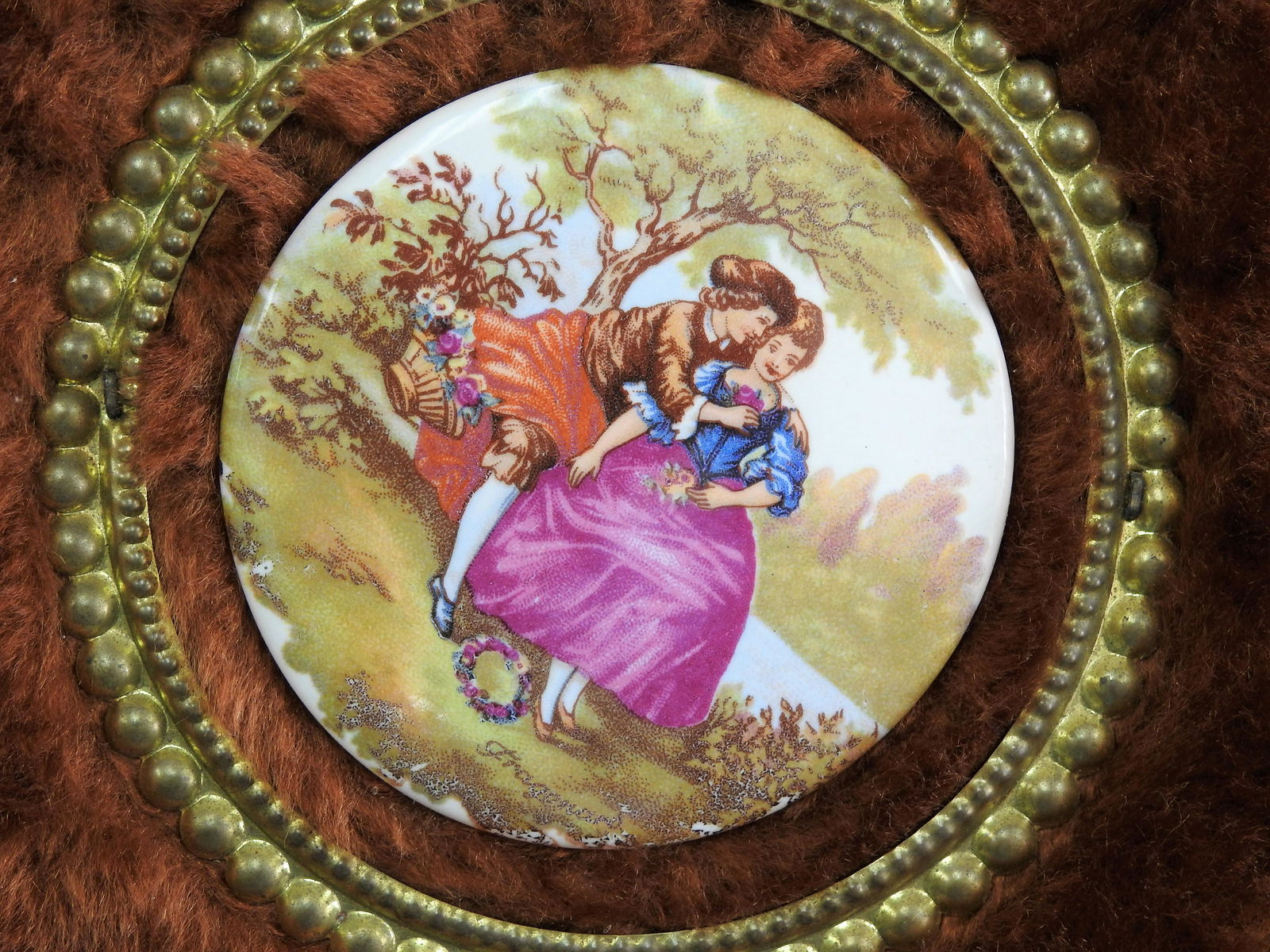 Jean-Honore Fragonard PORCELAIN MIRRORED WALL PLAQUE (1 of 3)