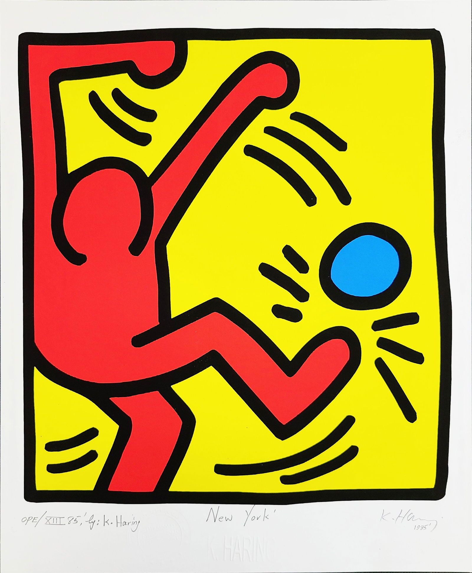 Keith Haring signed color lithograph (1 of 5)