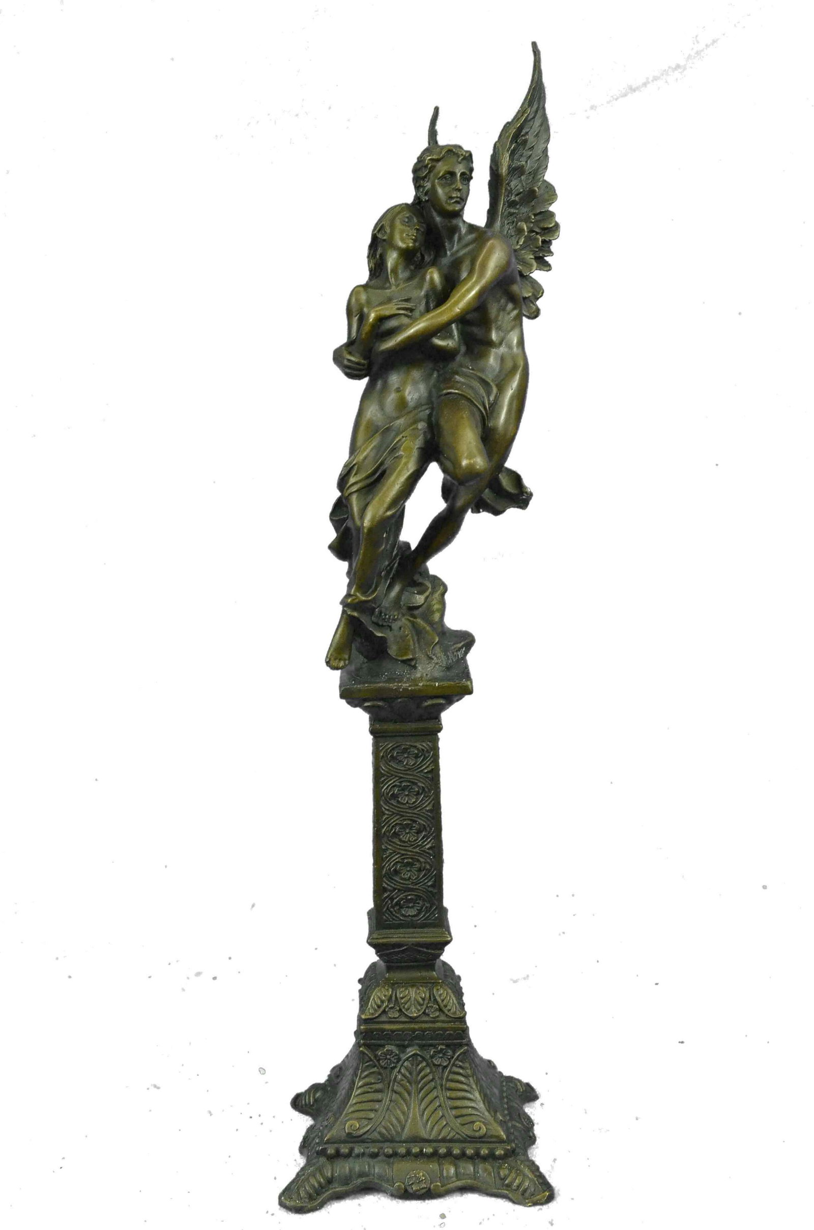 Moreau Eros and Psyche Bronze Statue: Dimensions: Height 19'' x Width 5''Approximate Weight: 9 LBS