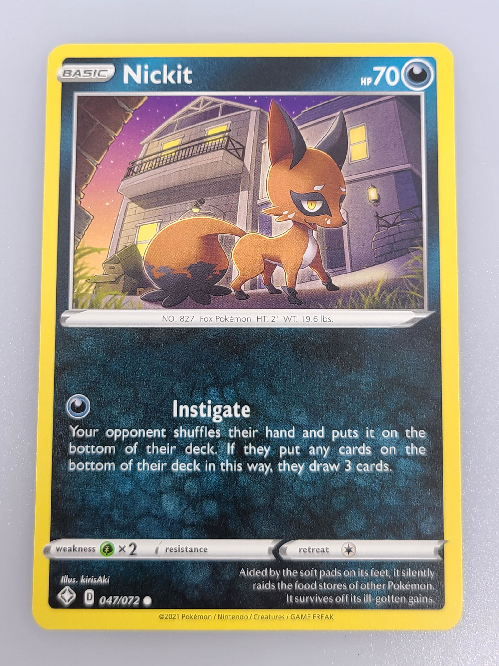 Nickit Pokemon Card (1 of 1)