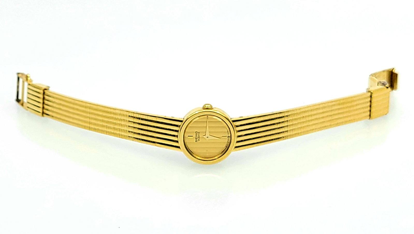 Vintage Ladies Gold Plated Seiko Watch: 7" Long