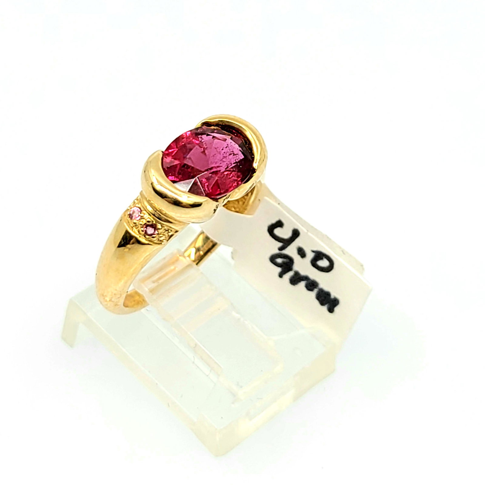Unique Beautiful 14k YG Large Ruby Ring (1 of 1)
