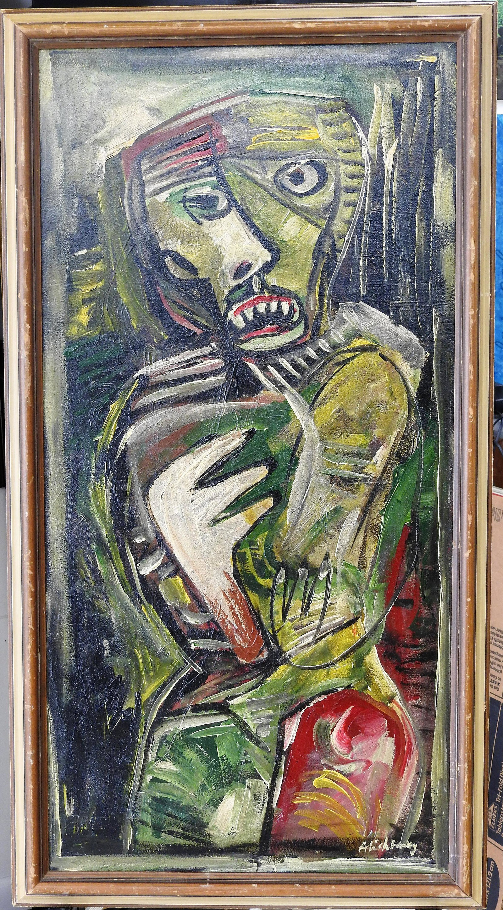 oil On Canvas Abstract Unknown Artist (1 of 3)