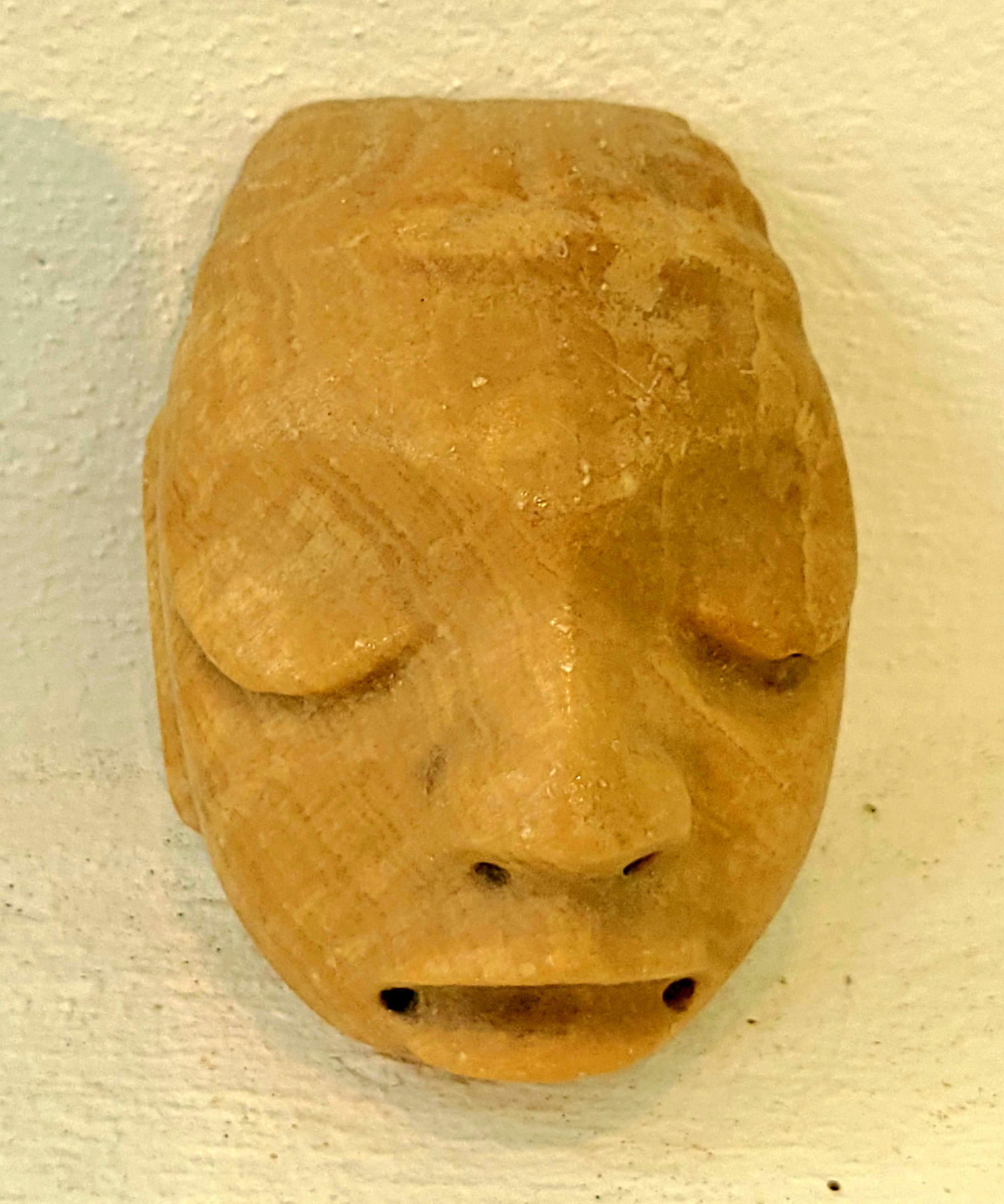 Antique Mexican Head Stone Carving (Possible Onyx) (1 of 2)