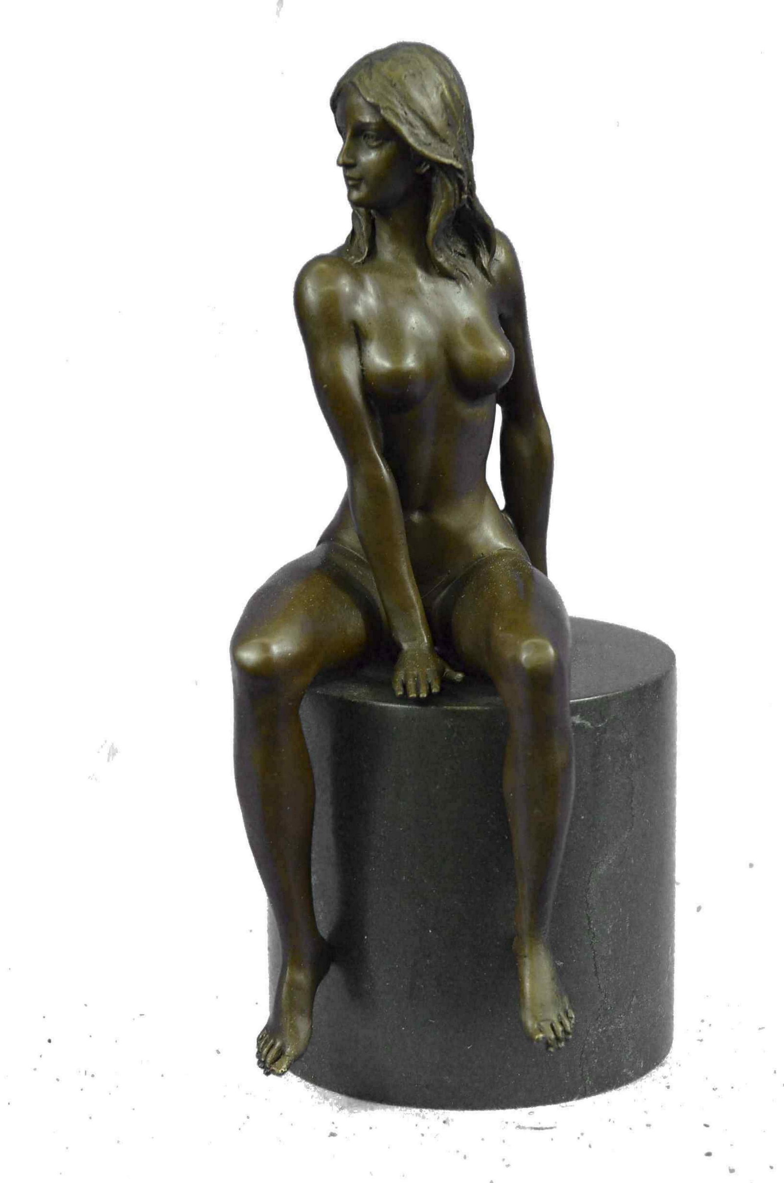 Milo Naked Female Bronze Sculpture: Dimensions: Height 10'' x Width 4''Approximate Weight: 10 LBS