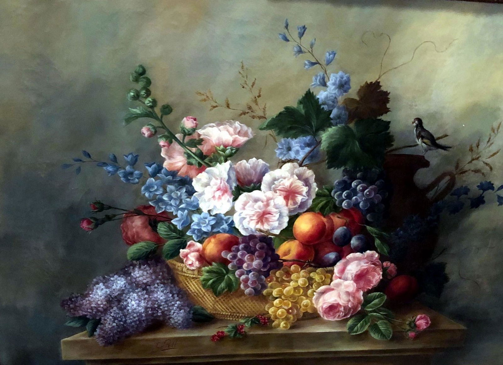 GODFRIED VAN PELT. 1873-1926: Size: 46x58. Medium: oil on canvasSigned: lower left. Scene: floral still lifeThe last addition to our still life paintings is signed G. Pelt on the bottom (click the link to see the painting on our s