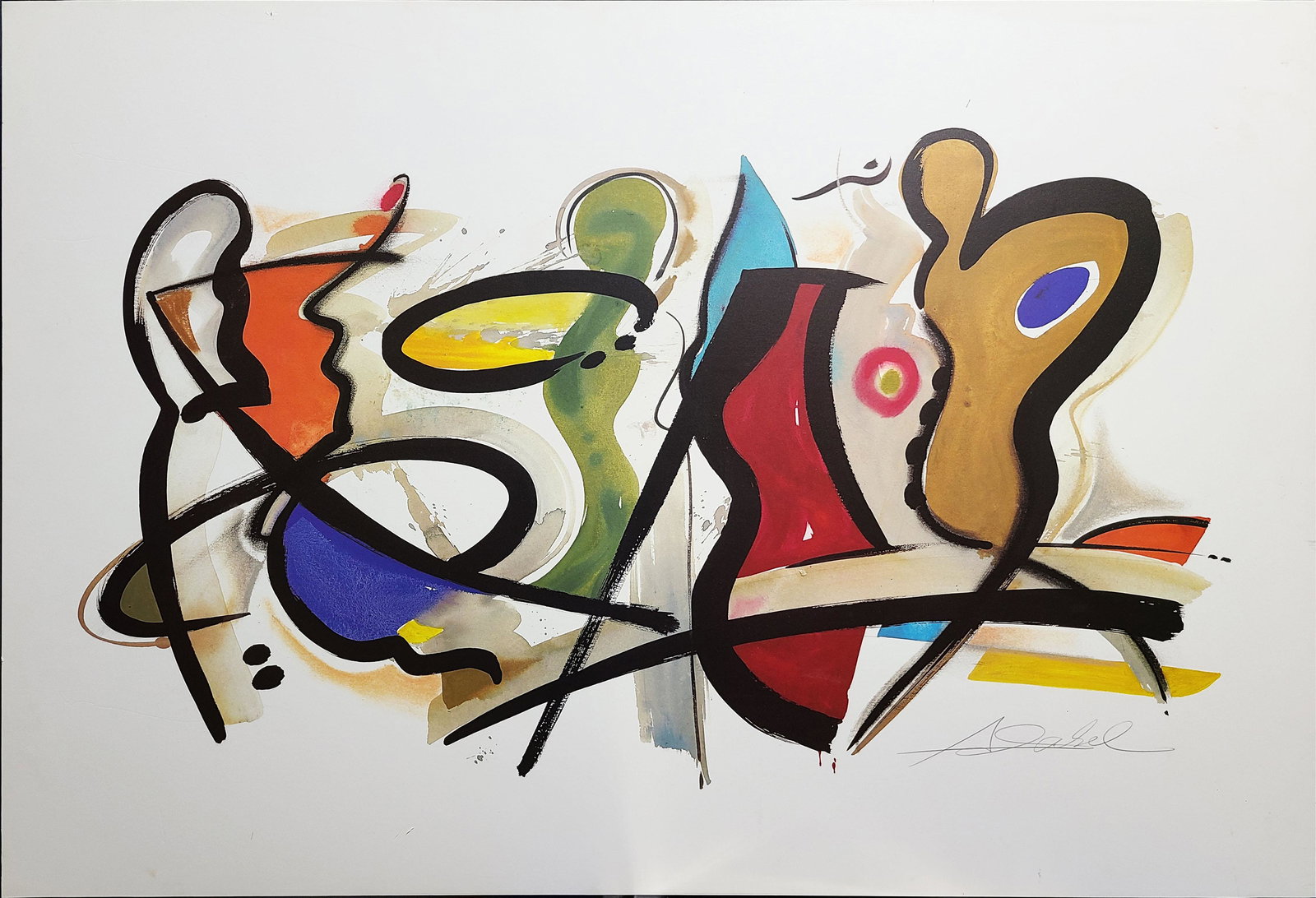 Alfred Gockel: Mixed Media on Masonite - 27.5"x 39.25"