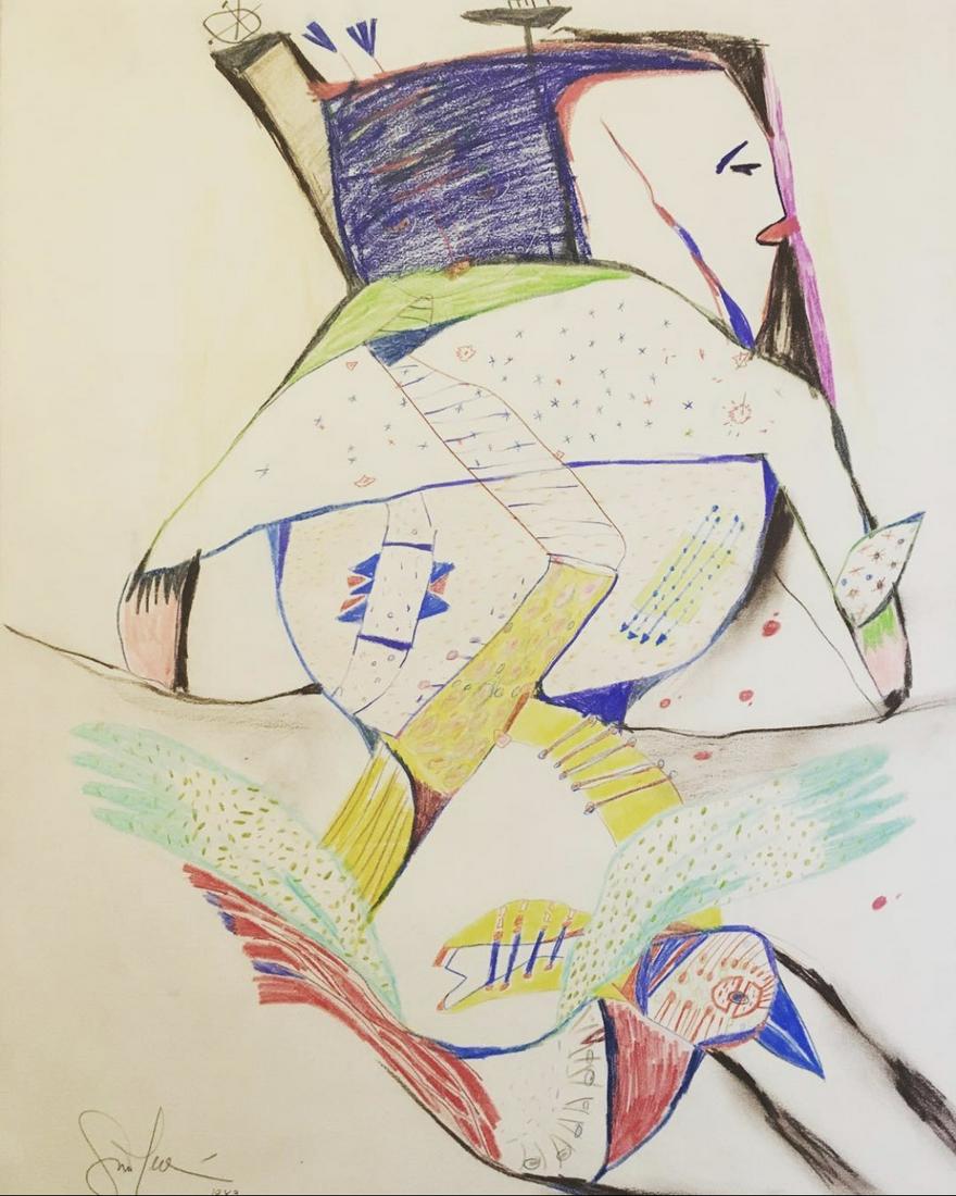 Gina Pellon 1983: Gina Pellon 1983. Mix Media on Paper. 26”x20” .Framed with coa by Gina’s Estate