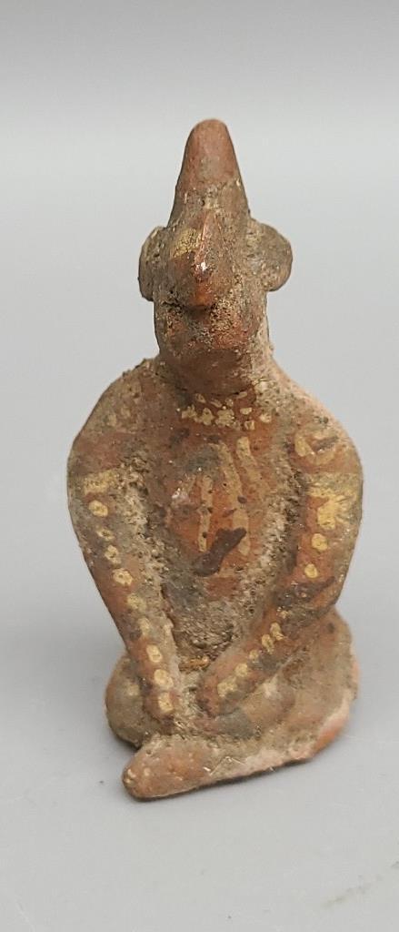Antique pre Colombian ceramic sculpture of man (1 of 5)
