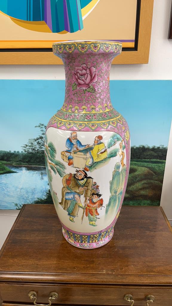 Large antique Hand Painted Chinese Porcelain Vase (1 of 7)