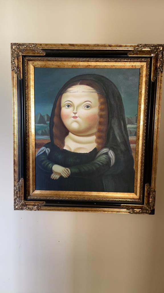 Oil on canvas Botero style picture frame (1 of 2)