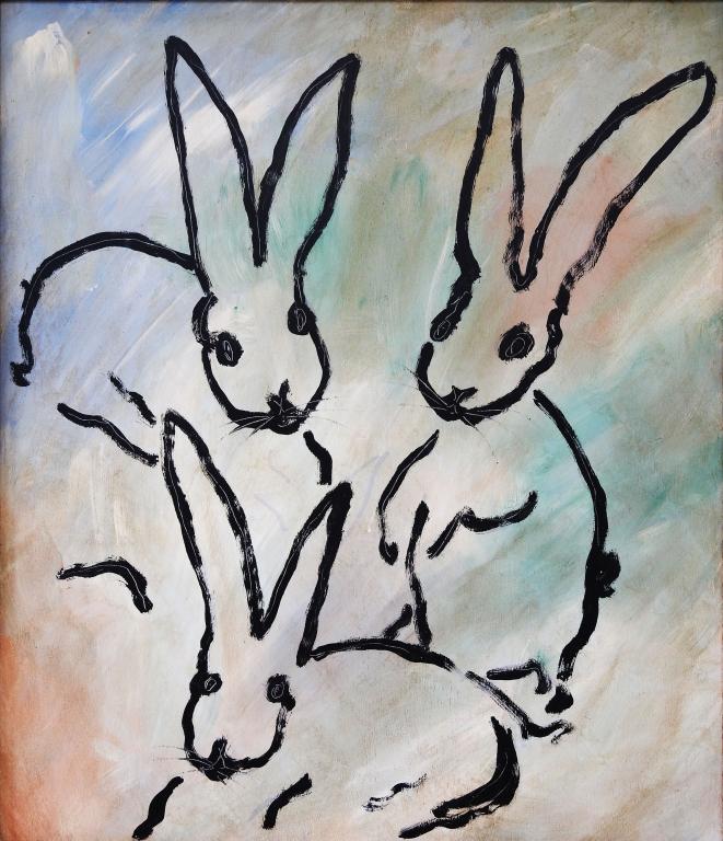 Hunt Slonem oil on wood panel (1 of 3)