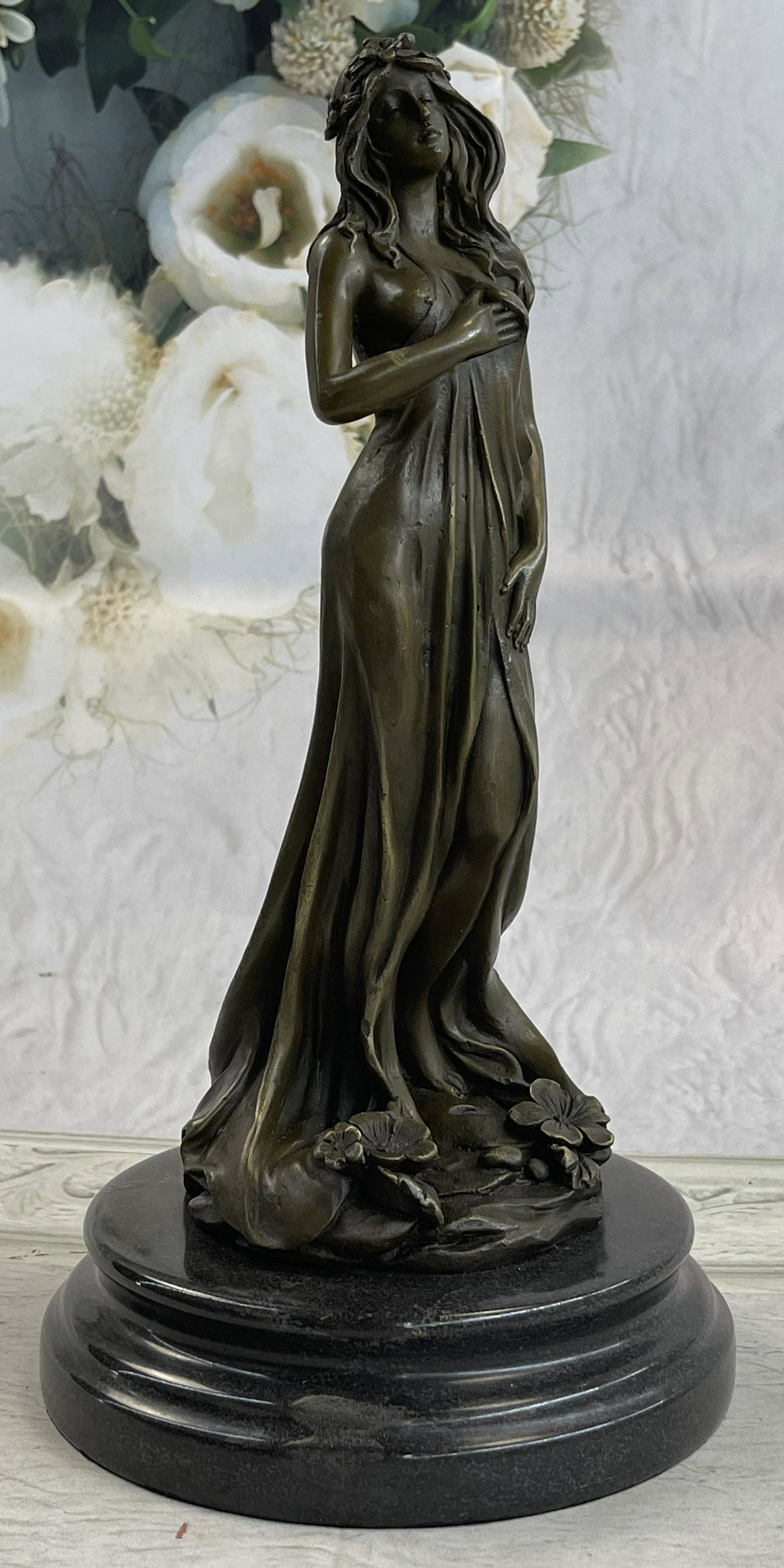 Aldo Vitaleh Liberated Maiden Bronze: Total Dimensions: Height 12'' x Width 6''Approximate Weight: 8 LBSOriginal Reproduction: Original