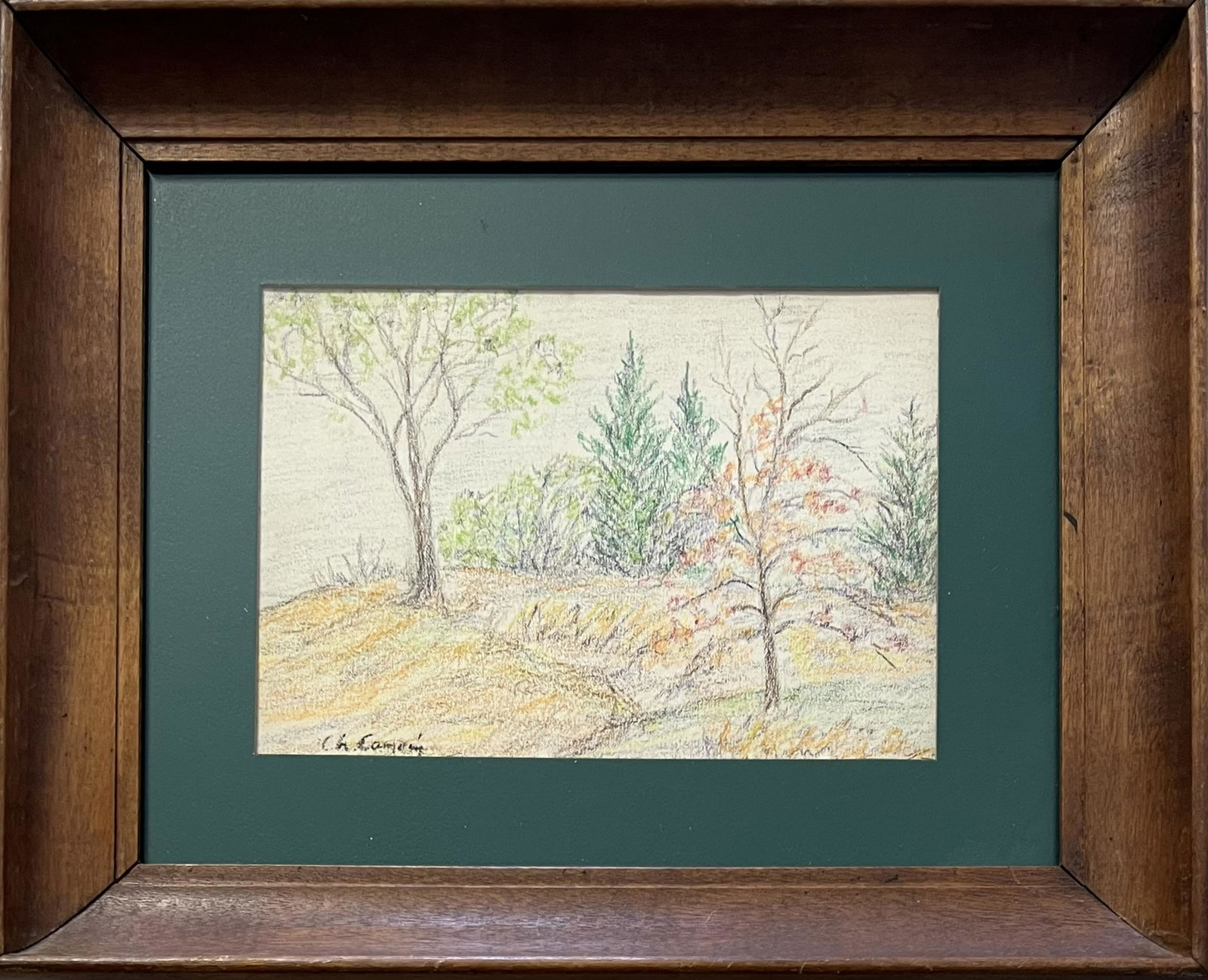 Charles Camoin: Pastel/crayon on paper 4.5”x6.5”