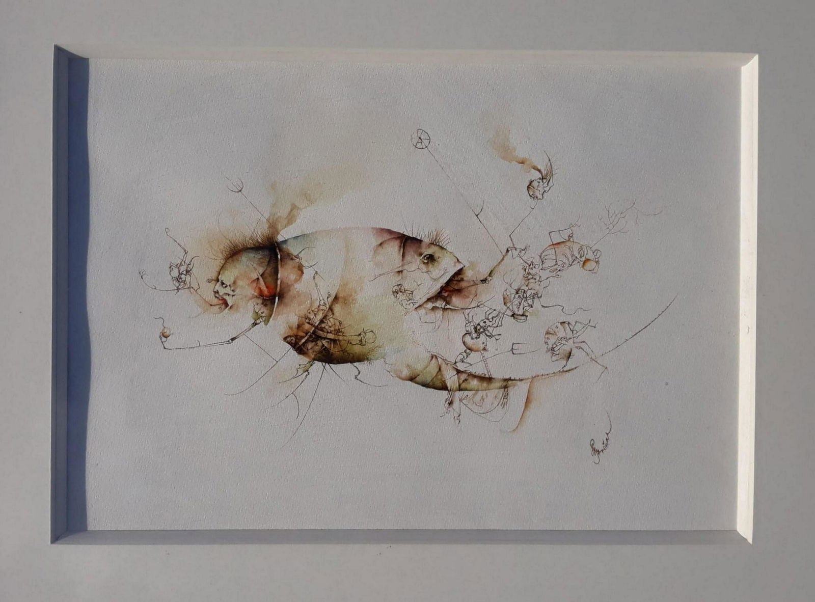 Jose Luis Farinas: ink and watercolor on paper 10" x 13"