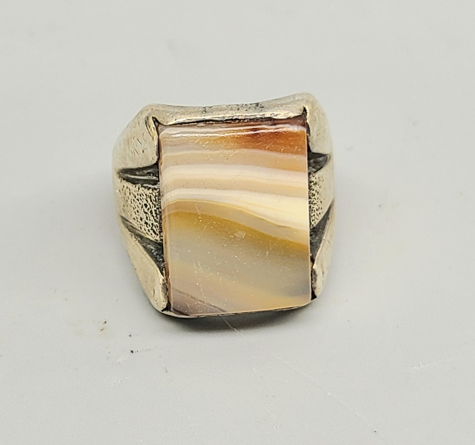 Men Sterling Silver Natural Stone Ring (1 of 2)