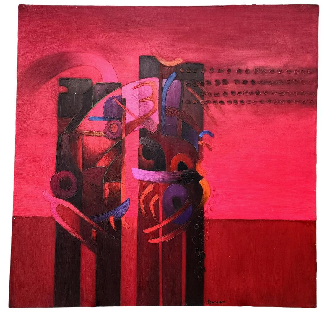 Szyszlo Abstract Composition Oil on Canvas (1 of 5)