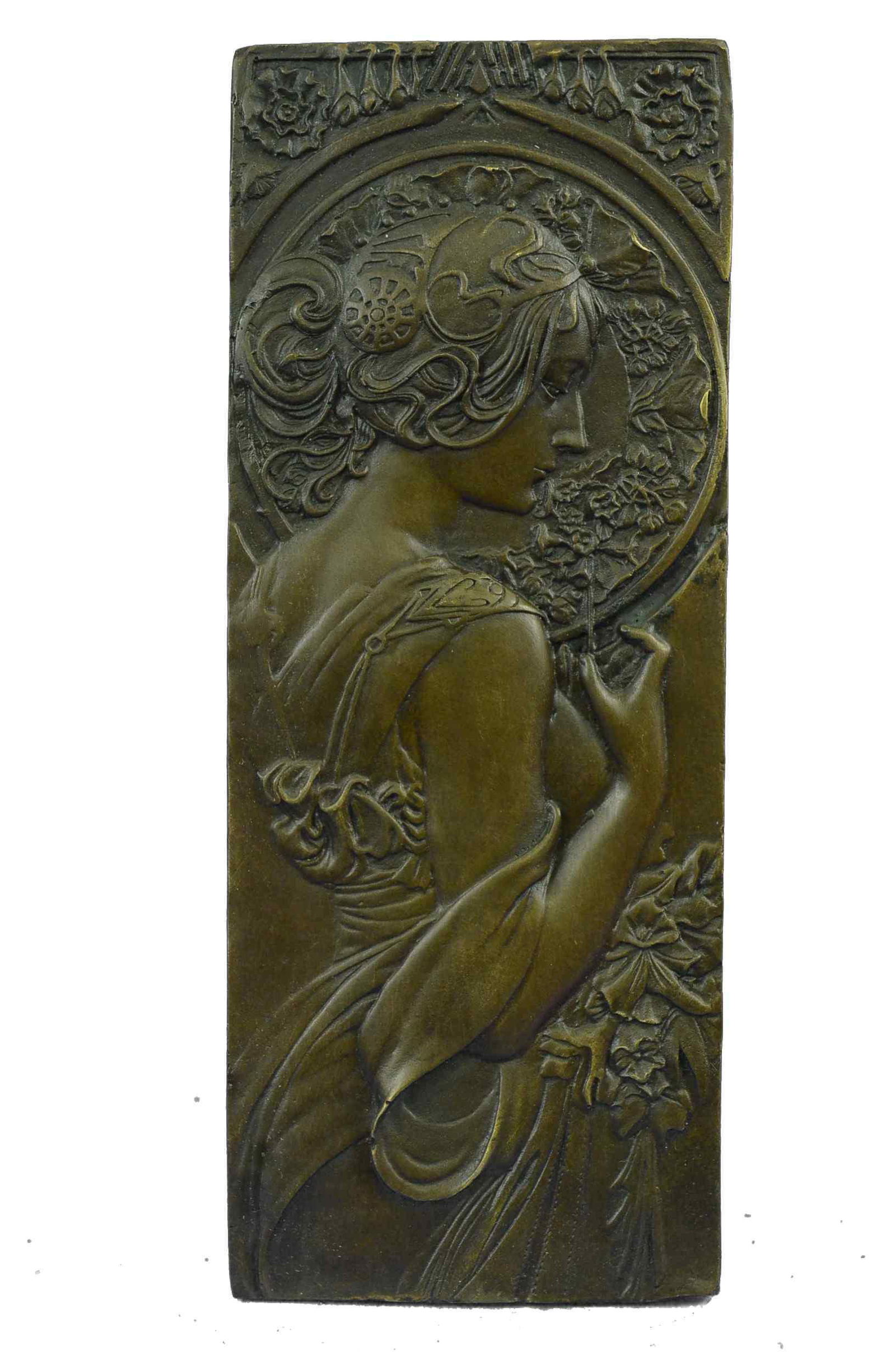Milo Original Hand Crafted Large Bas Relief Plaque Woman Face Bronze (1 of 4)