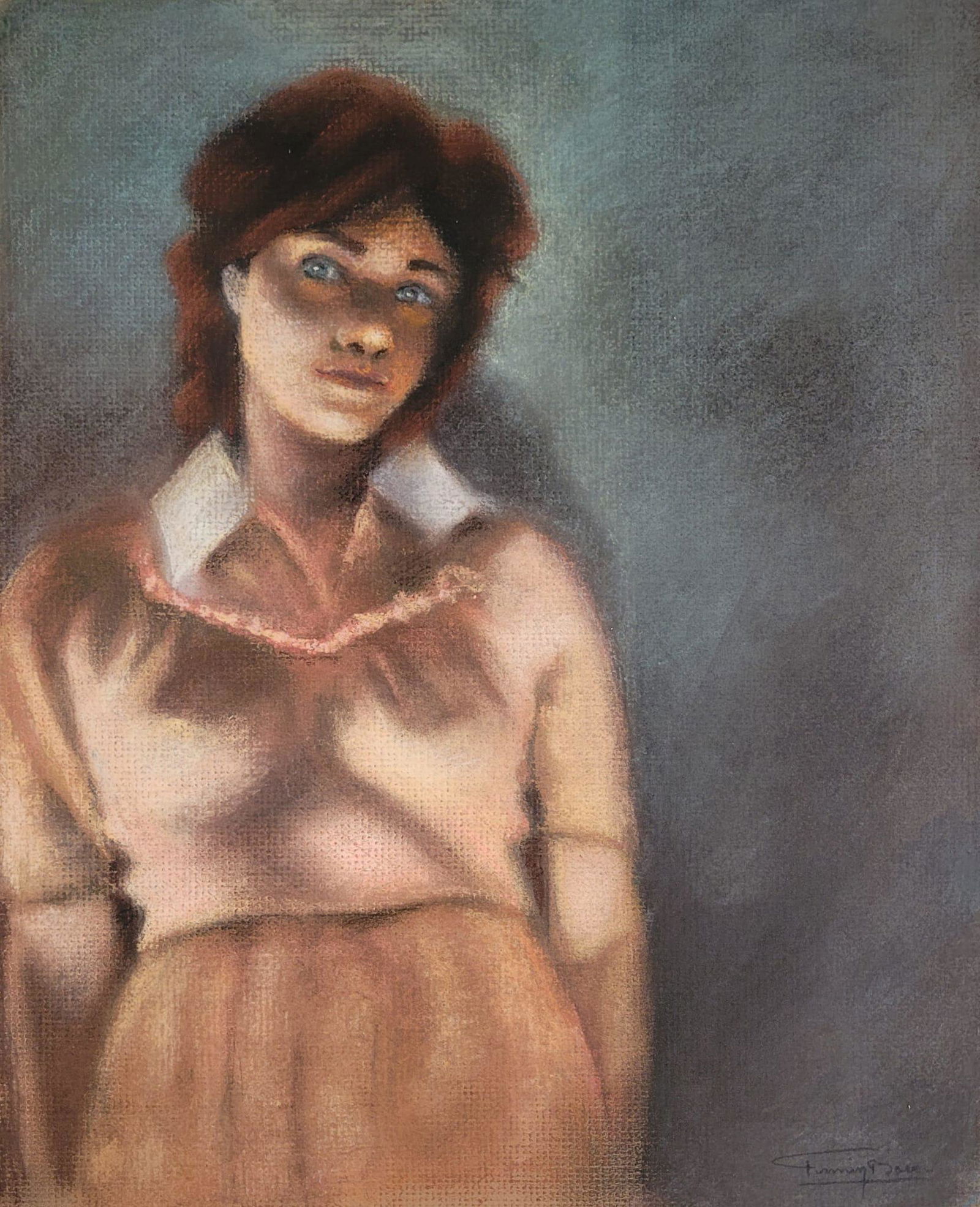 Firmin Baes Atrib: Pastel on Paper. 16.5"x13.25"
