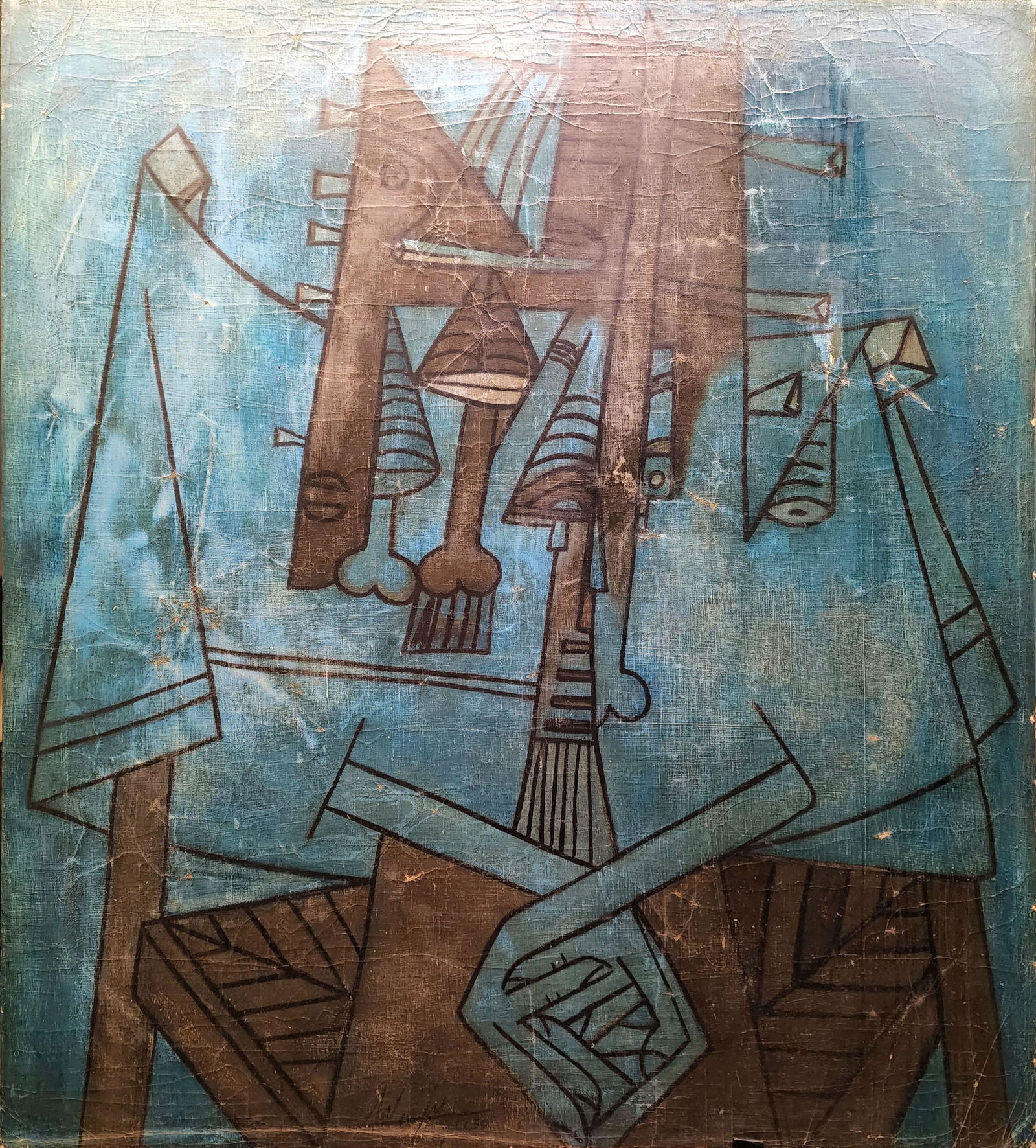 Wifredo Lam attributed oil on canvas (1 of 3)