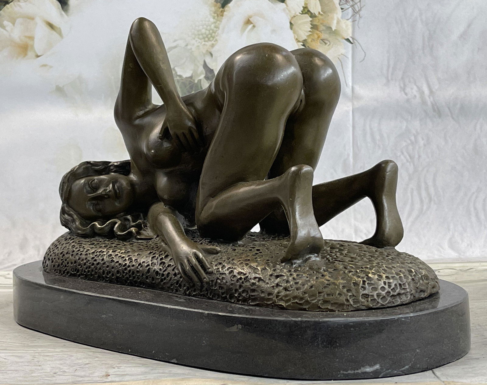 John Koch Nude Lady Bronze Sculpture: Total Dimensions: Height 9'' x Width 12''Approximate Weight: 20 LBSOriginal Reproduction: Original
