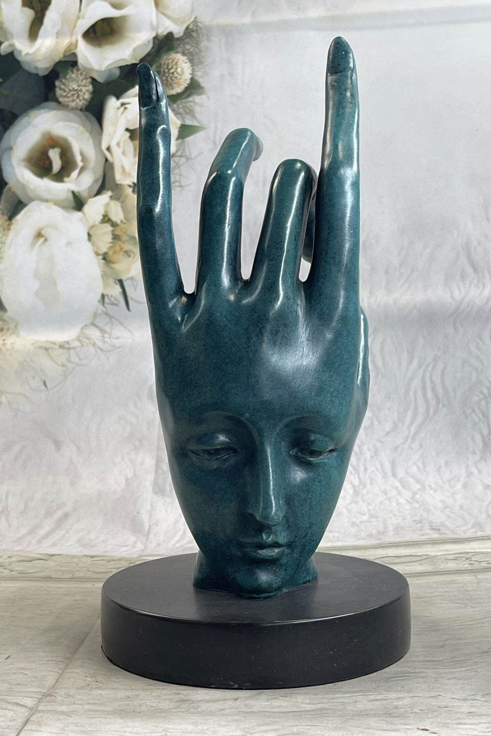 Salvador Dali Human Face Hand Bronze (1 of 5)