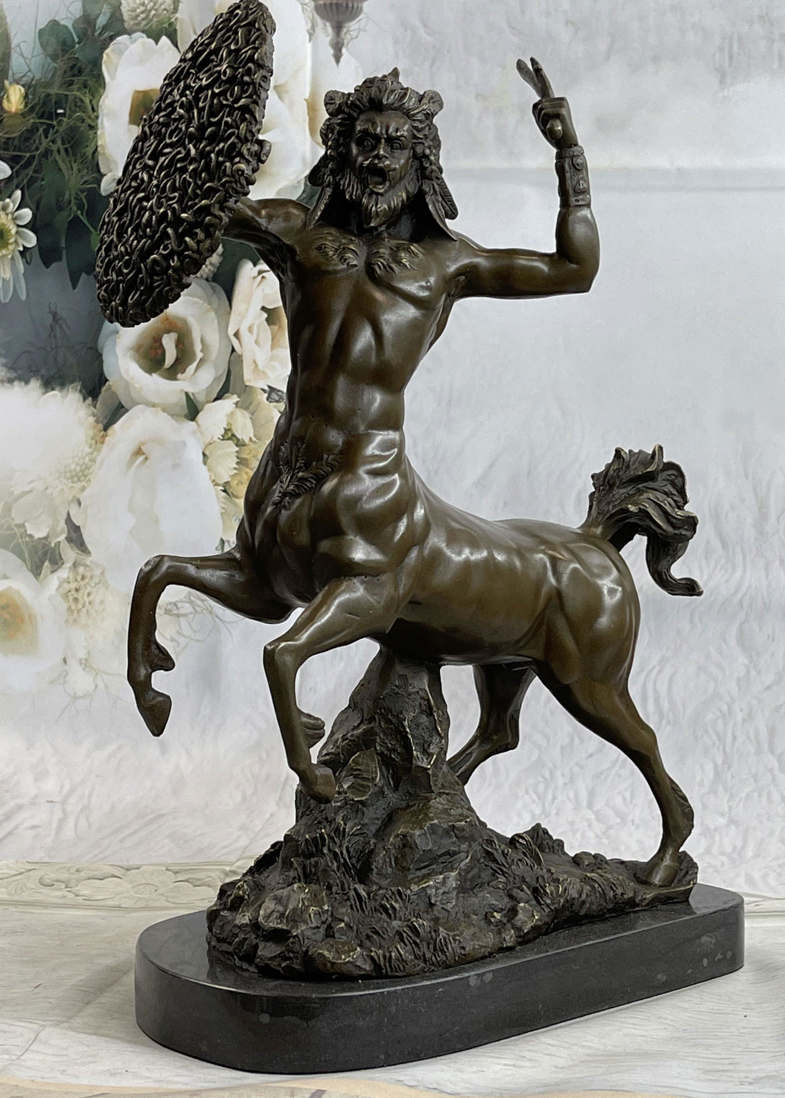 Bologna Stunning Bronze Centaur On Large Solid Marble Base (1 of 5)