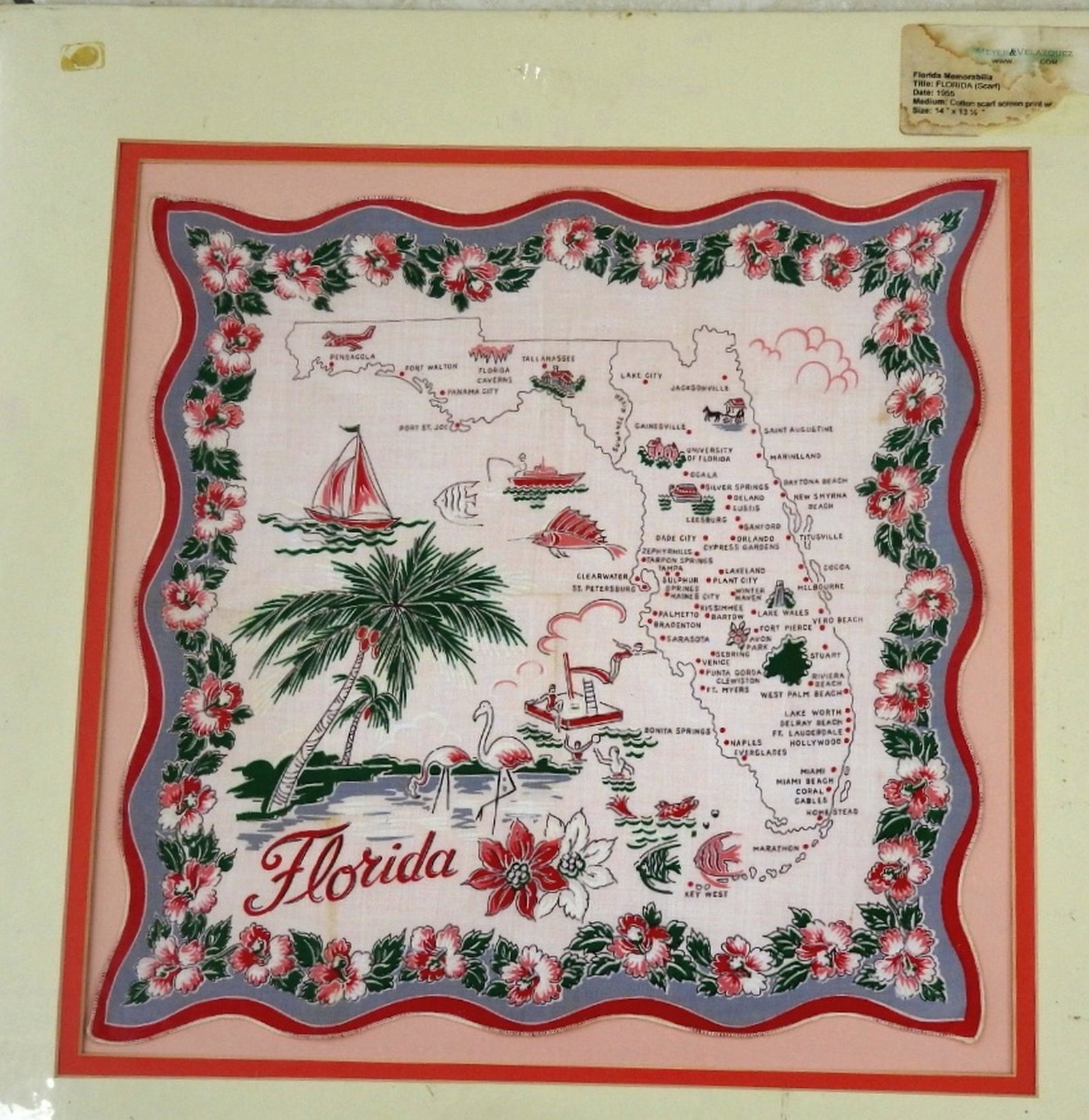 Florida Keys retro Map scarf scarves coastal beach Fun gift turquoise Key West Key Largo Maratho (1 of 3)