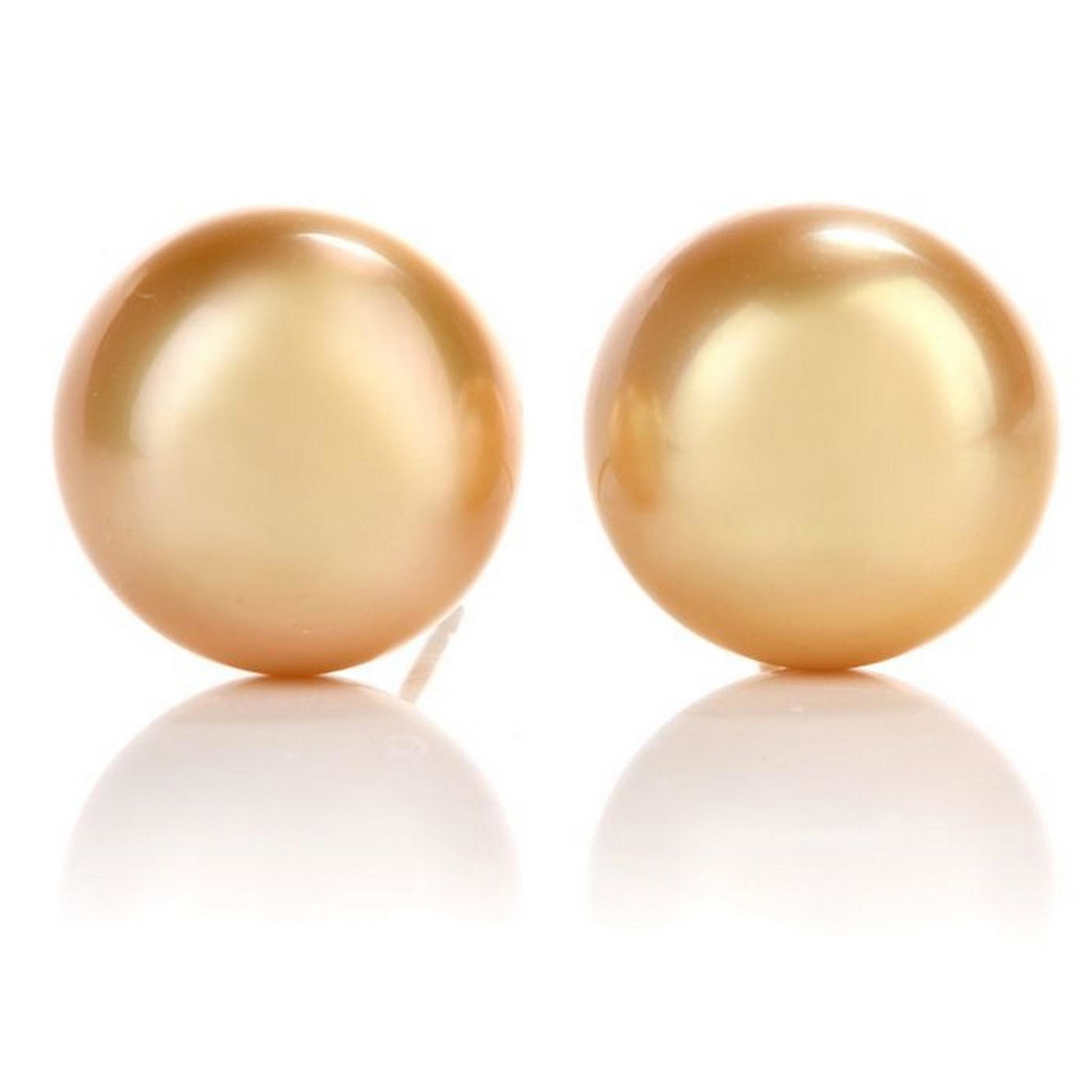 12MM GOLDEN SOUTH SEA PEARL 18K GOLD STUD EARRINGS (1 of 4)