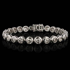 9.13ctw Diamond 14K White Gold Tennis Bracelet (1 of 4)