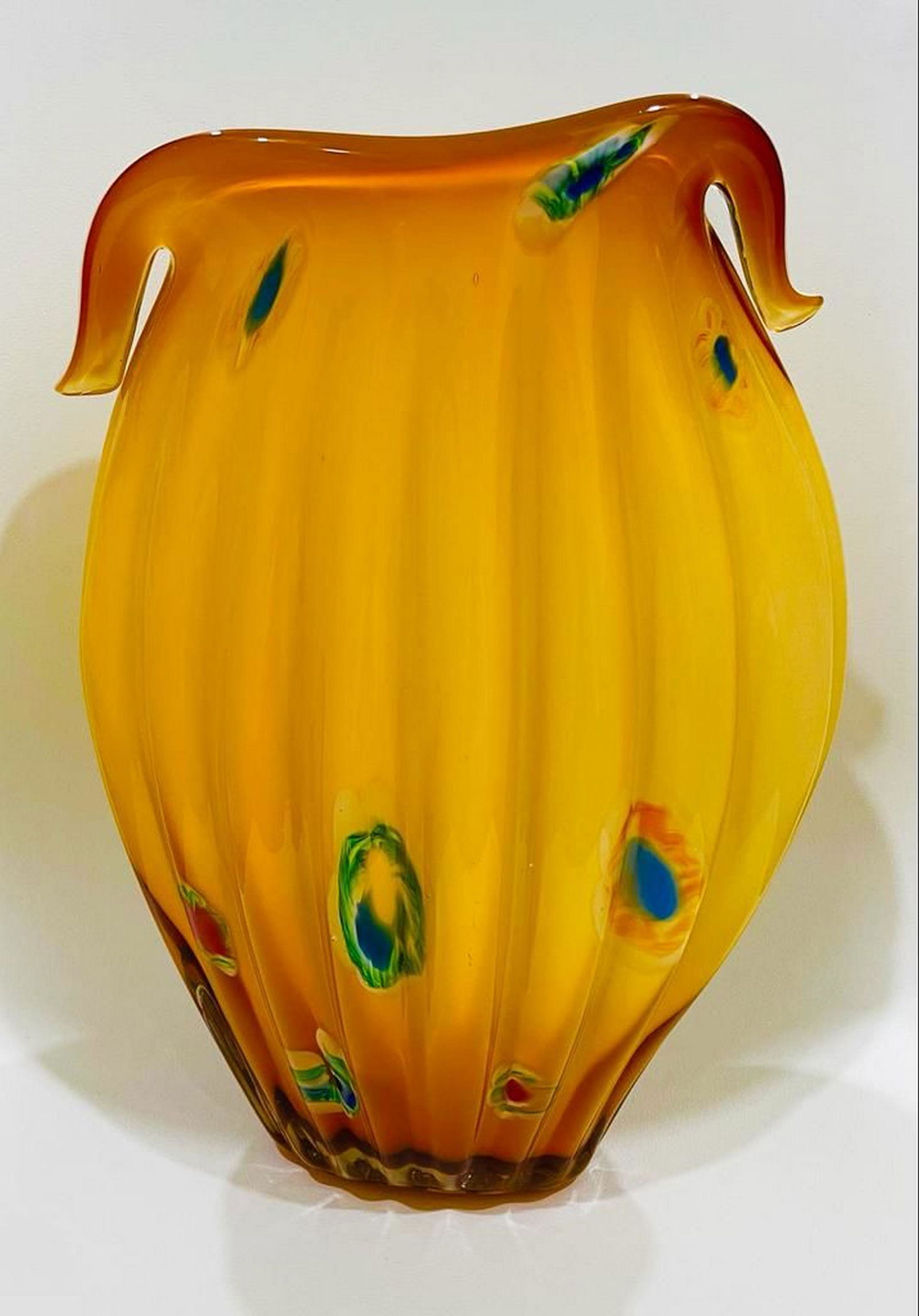 Murano orange glass vase (1 of 1)