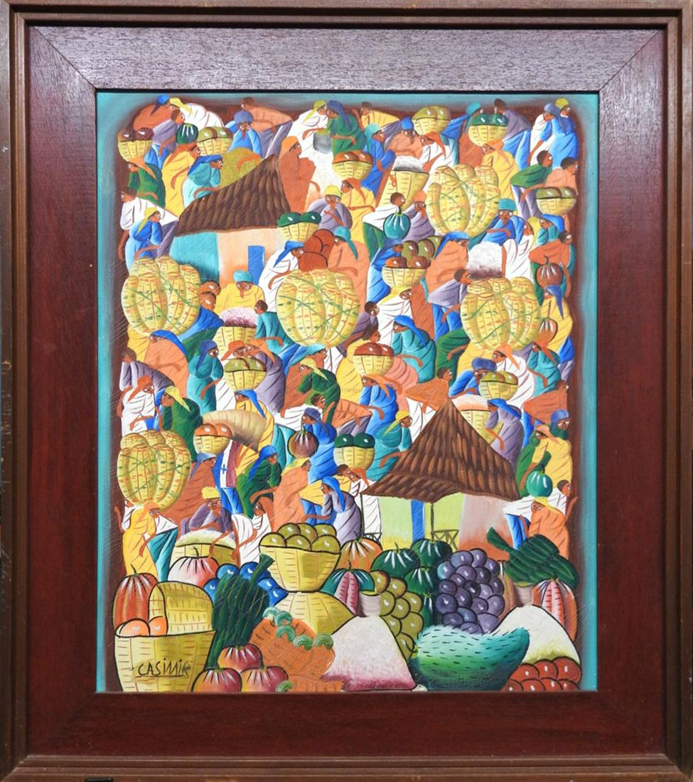 Casimir acrylic on canvas Hatian art: 23.50" x 19.50"