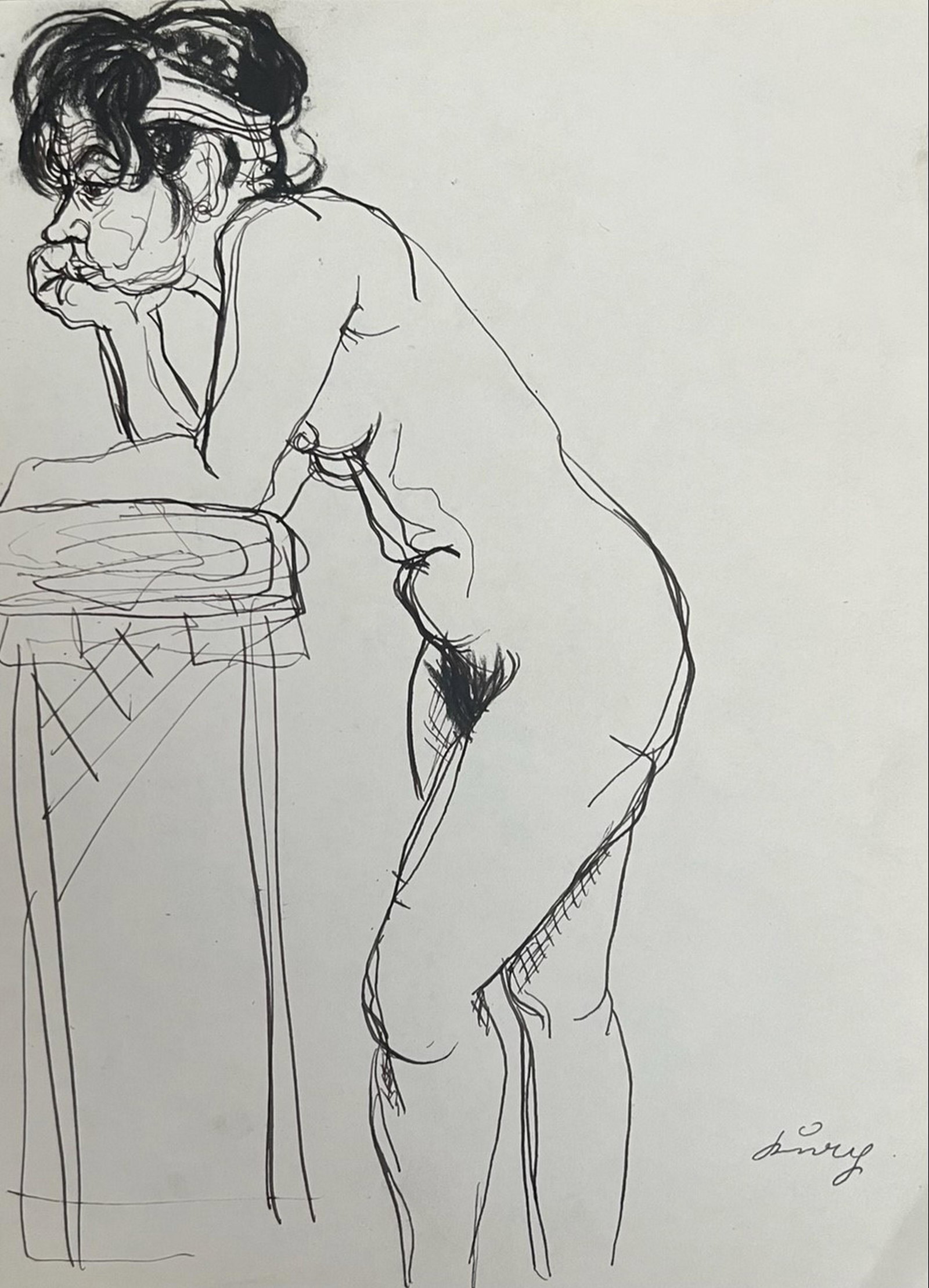 George Grosz.: Ink on paper. 10?x8?