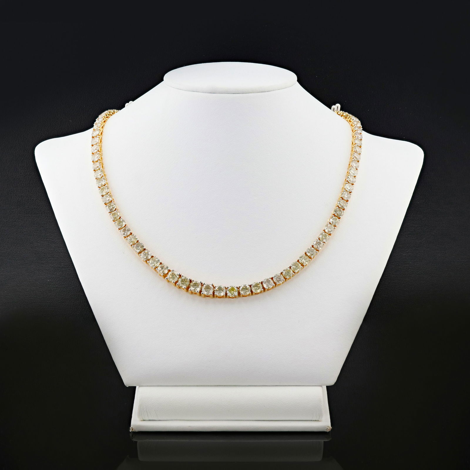 36.71ctw Diamond 18K Yellow Gold Tennis Necklace (1 of 3)