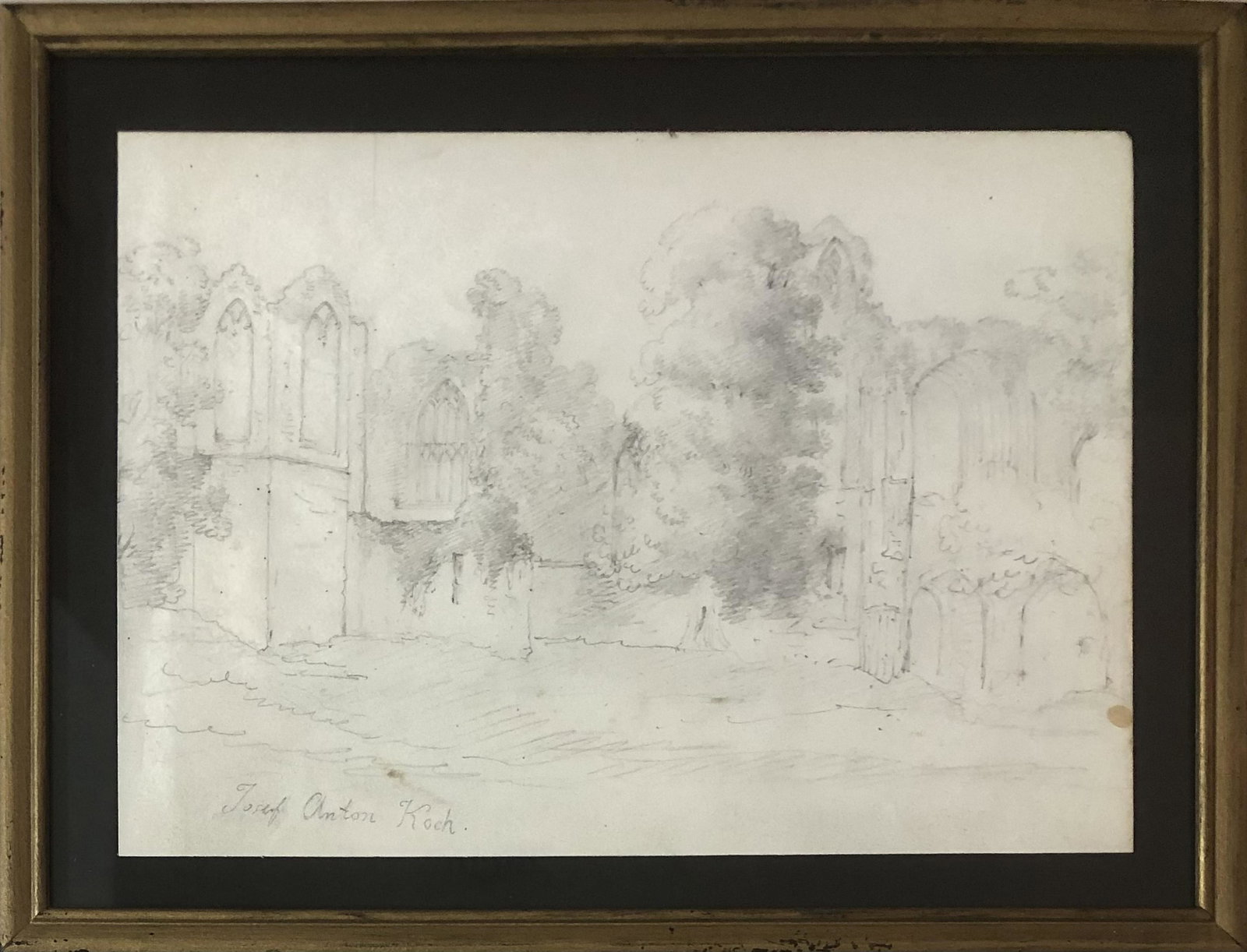 Joseph Anton Koch: Drawing graphite on paper 5x7.5