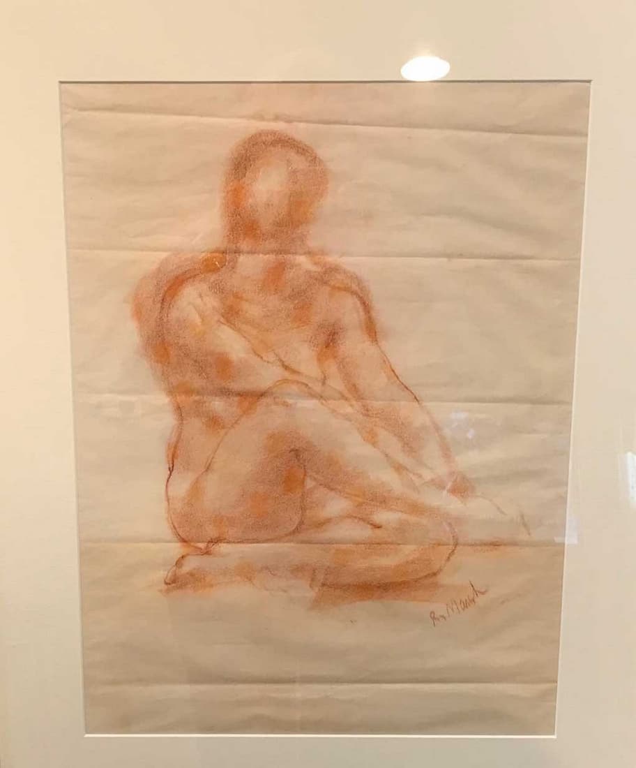 REGINALD MARSH 1898-1954: AmericanSize: 28x23. Medium: pastel on paperSigned: lower right Scene: nude