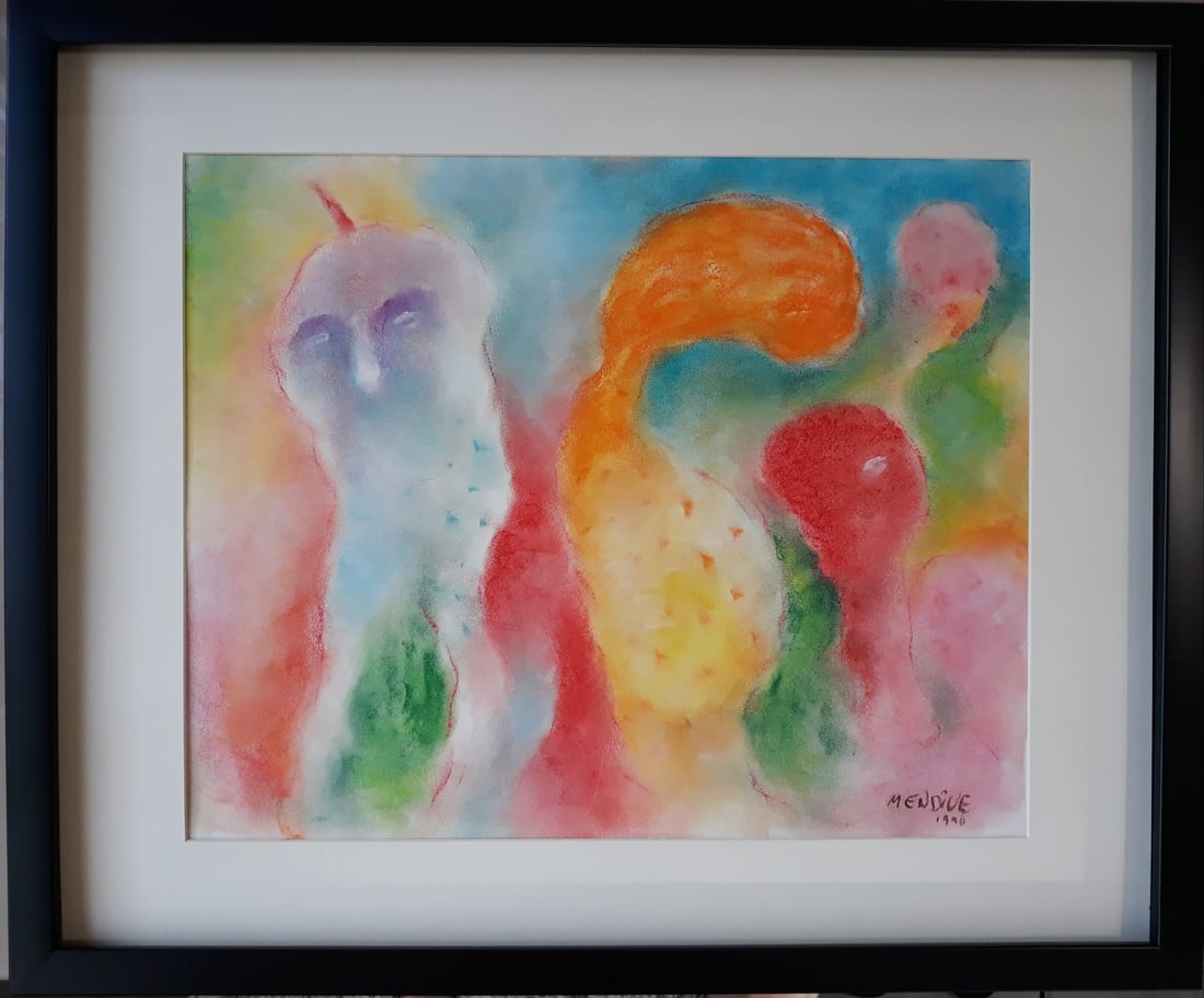 Manuel Mendive: mixed media on paper 14" x 17"