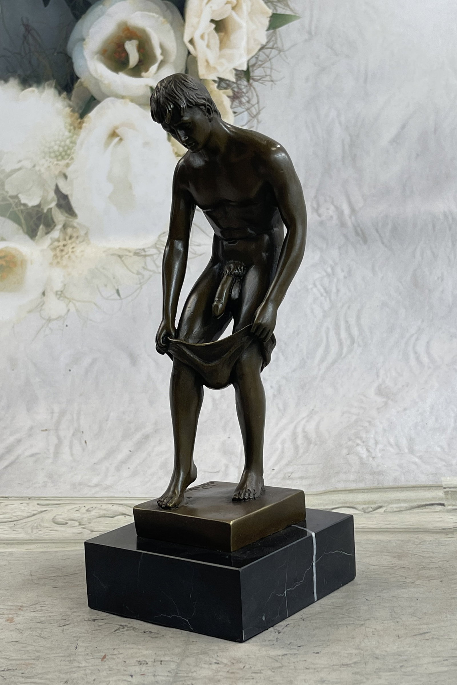 Sculpture Bronze Homme Nu érotique, Figurine Phallus, Marron, FINE ARTS Wohnkultur