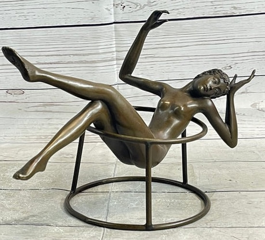 Signed Original Nick Nude Female Abstract Mid Century Bronze Sculpture Statue: Total Dimensions: Height 7'' x Width 11''Approximate Weight: 4 LBSOriginal Reproduction: Original