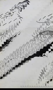 Heller Art Deco Ink on Paper drawing: 8.75' x 5.25"