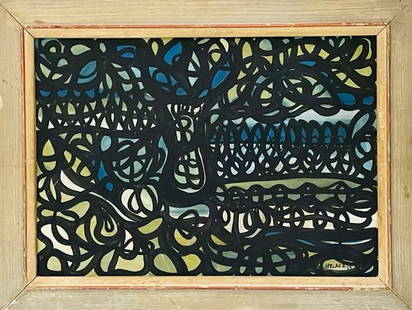 Amelia Pelaez 1955: Gouache on cardboard with COA 15" x 22 "