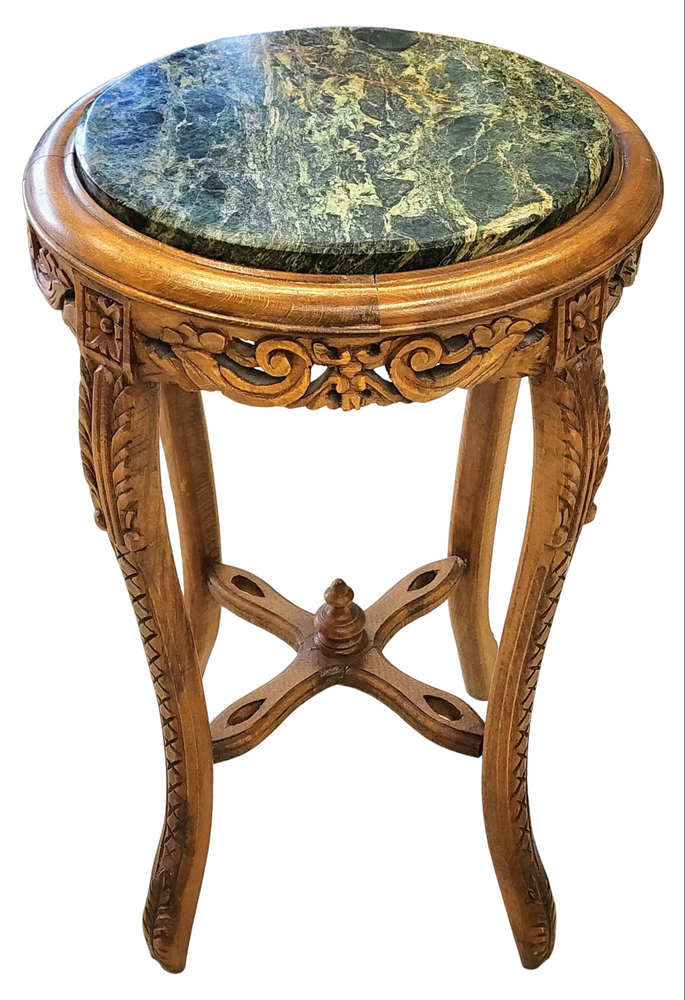 Vintage Green Marble Top End Table Auction
